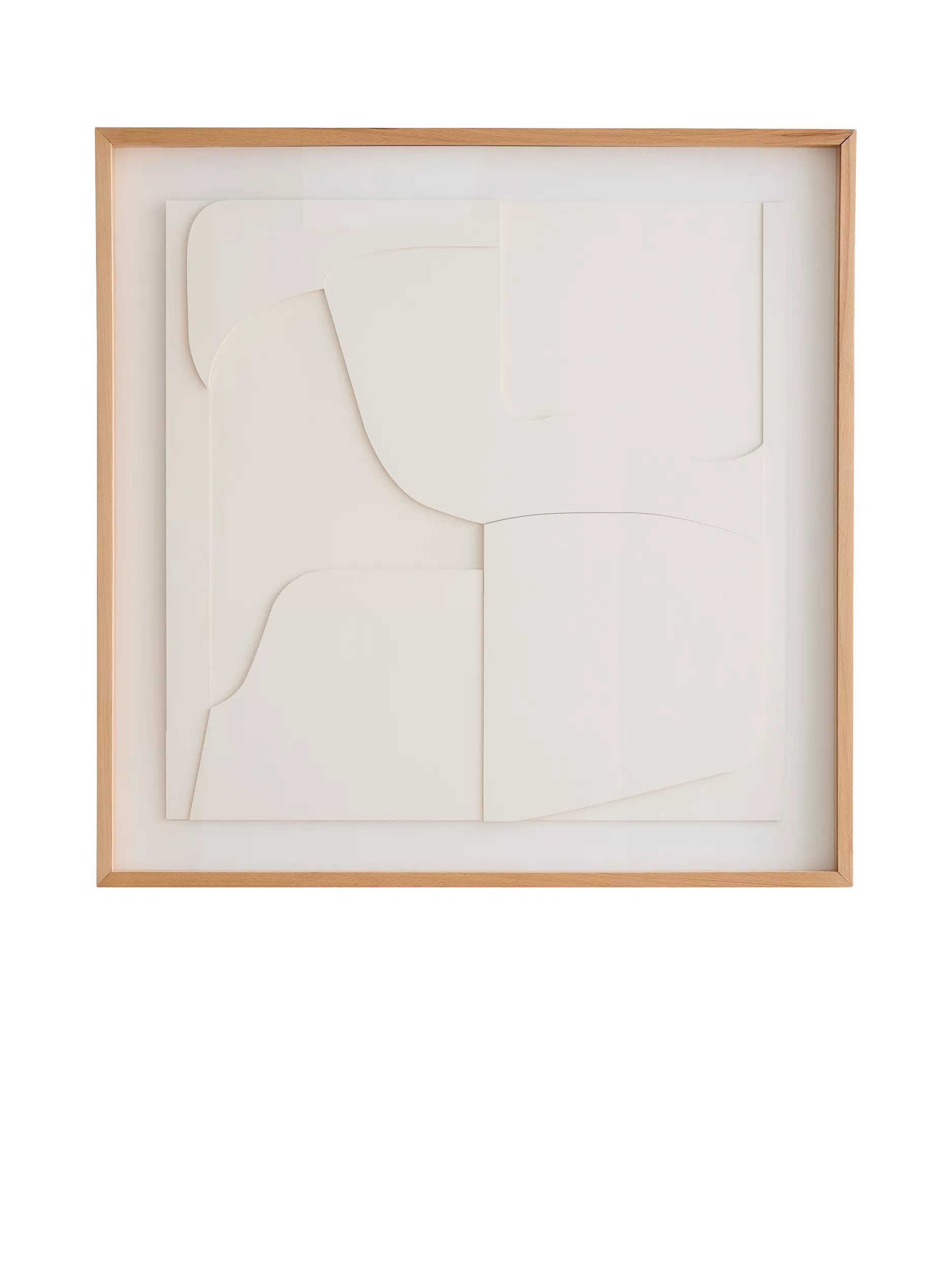 West Elm paper wall art 108x108cm natural beige, imported from the UK