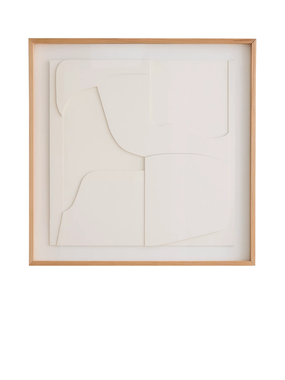 West Elm paper wall art 108x108cm natural beige, imported from the UK