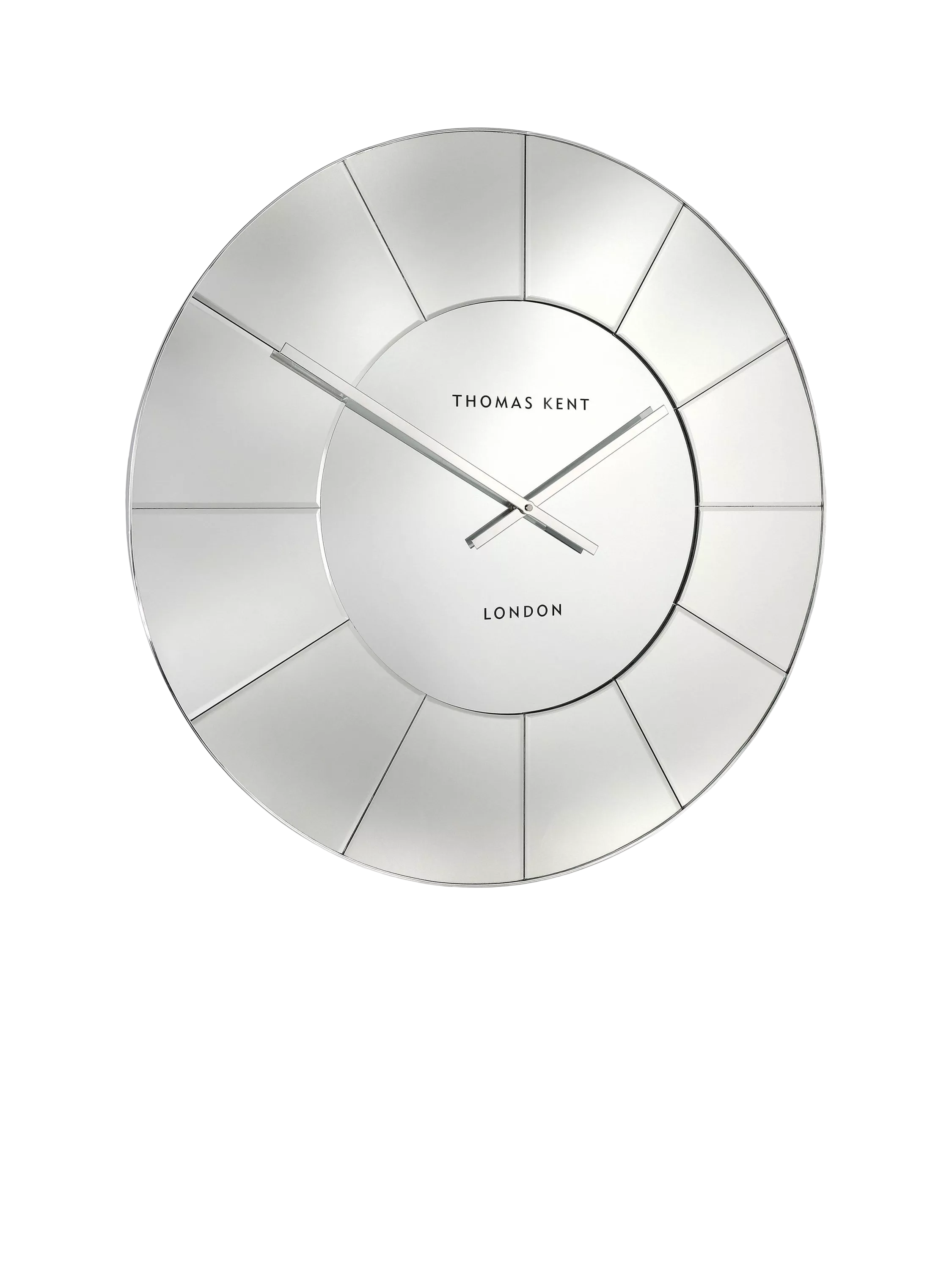 Thomas Kent Mirrored Wall Clock Silver Mirror 80cm (British brand)