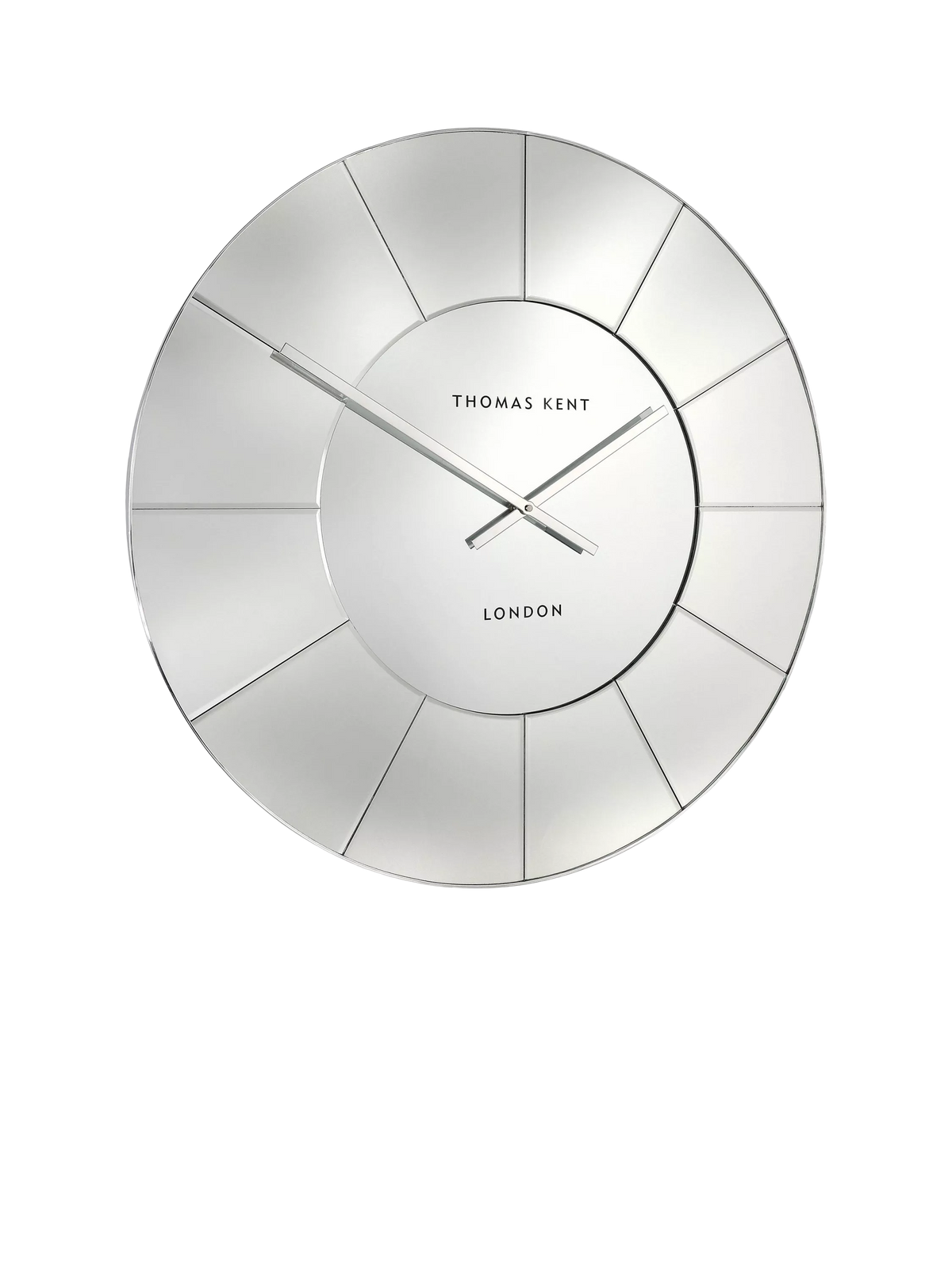 Thomas Kent Mirrored Wall Clock Silver Mirror 80cm (British brand)