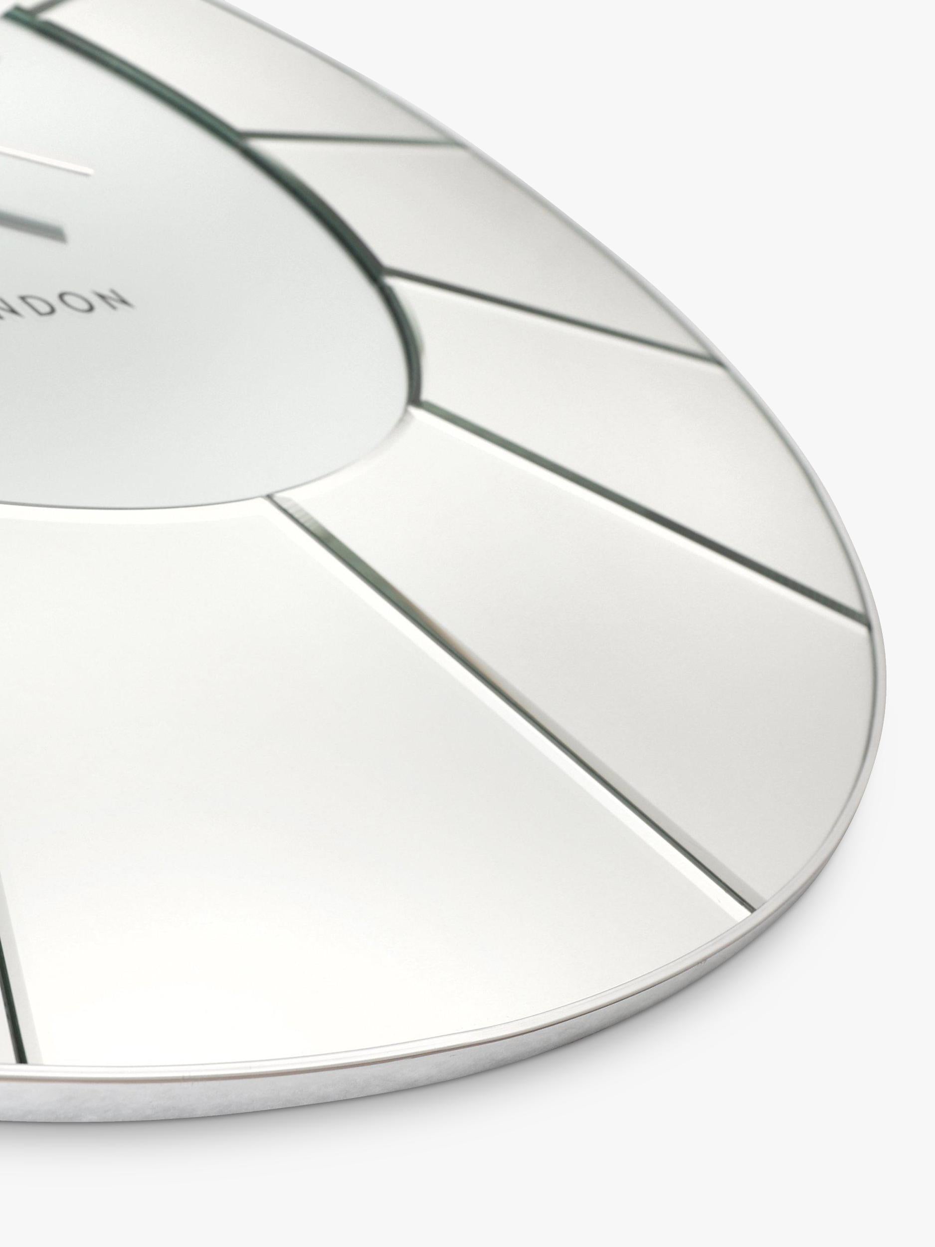 Thomas Kent Mirrored Wall Clock Silver Mirror 80cm (British brand)
