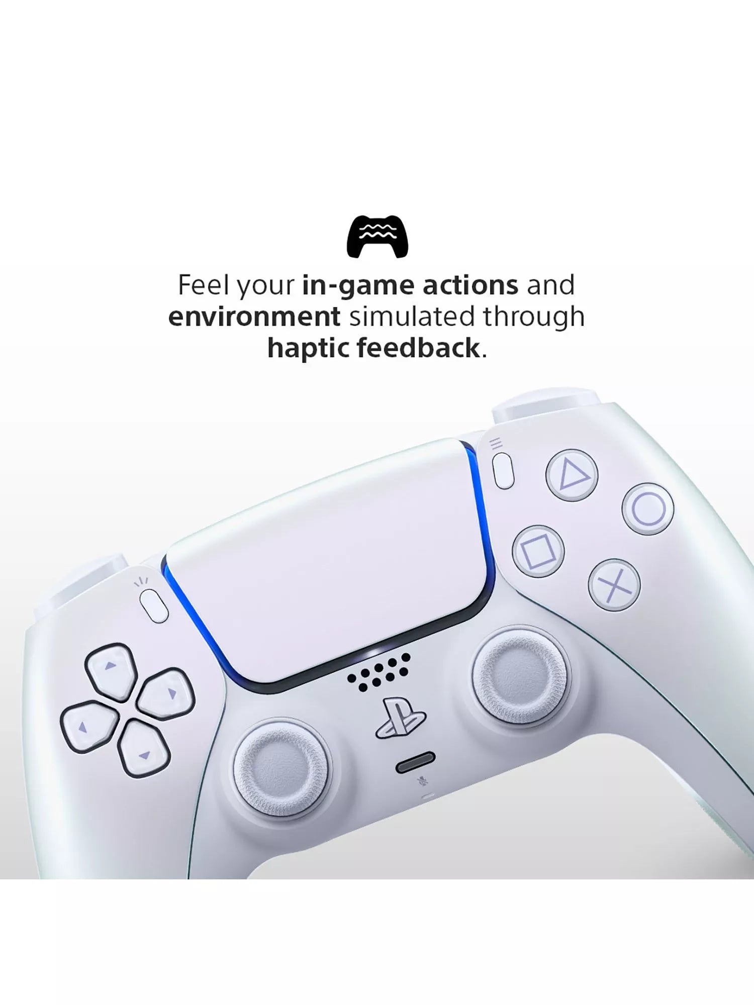 Sony DualSense wireless controller Pearl, imported from the UK