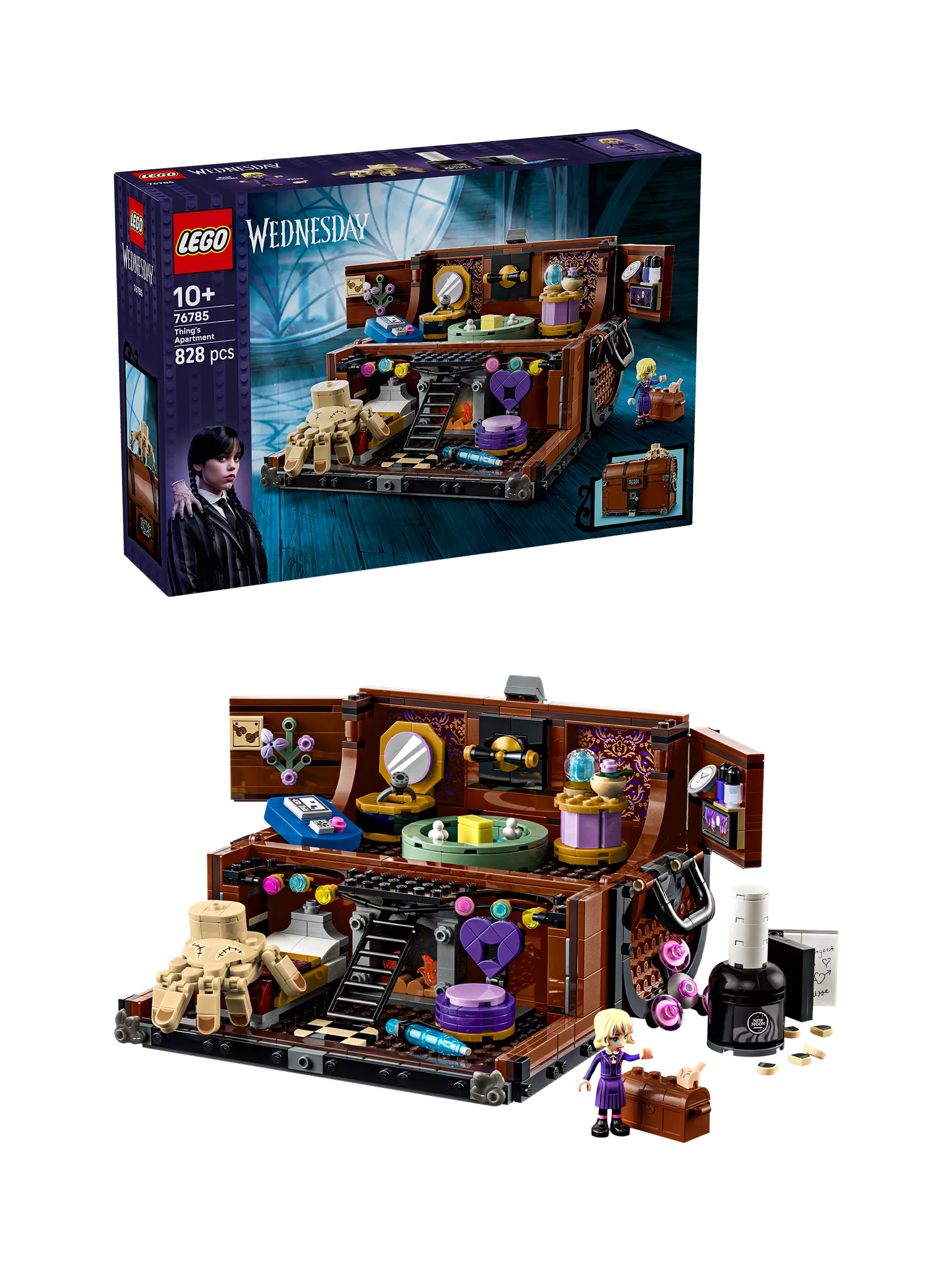 LEGO Wednesday Thing's Apartment building toy, UK version