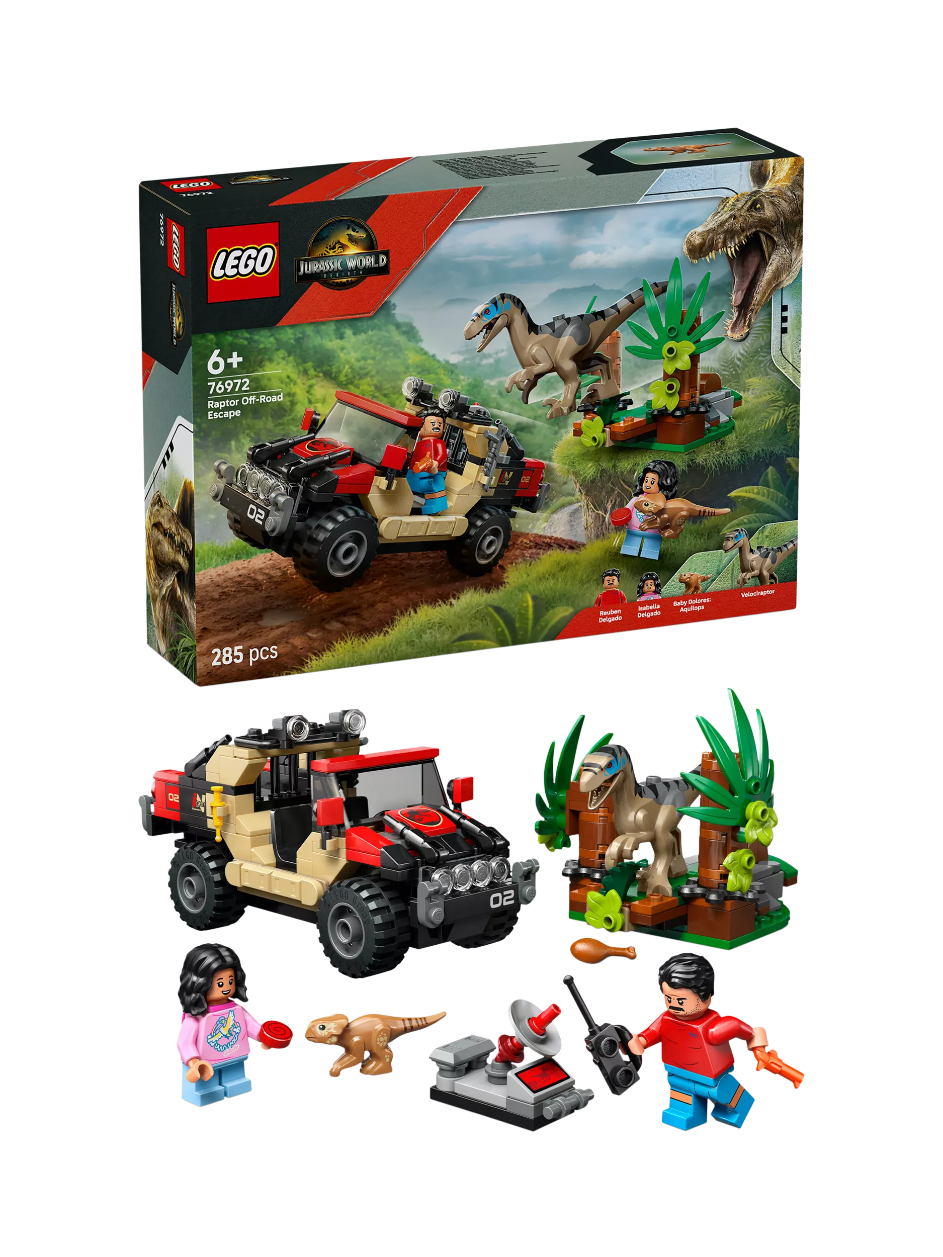 LEGO Jurassic World Raptor Off-Road Escape building set, UK version
