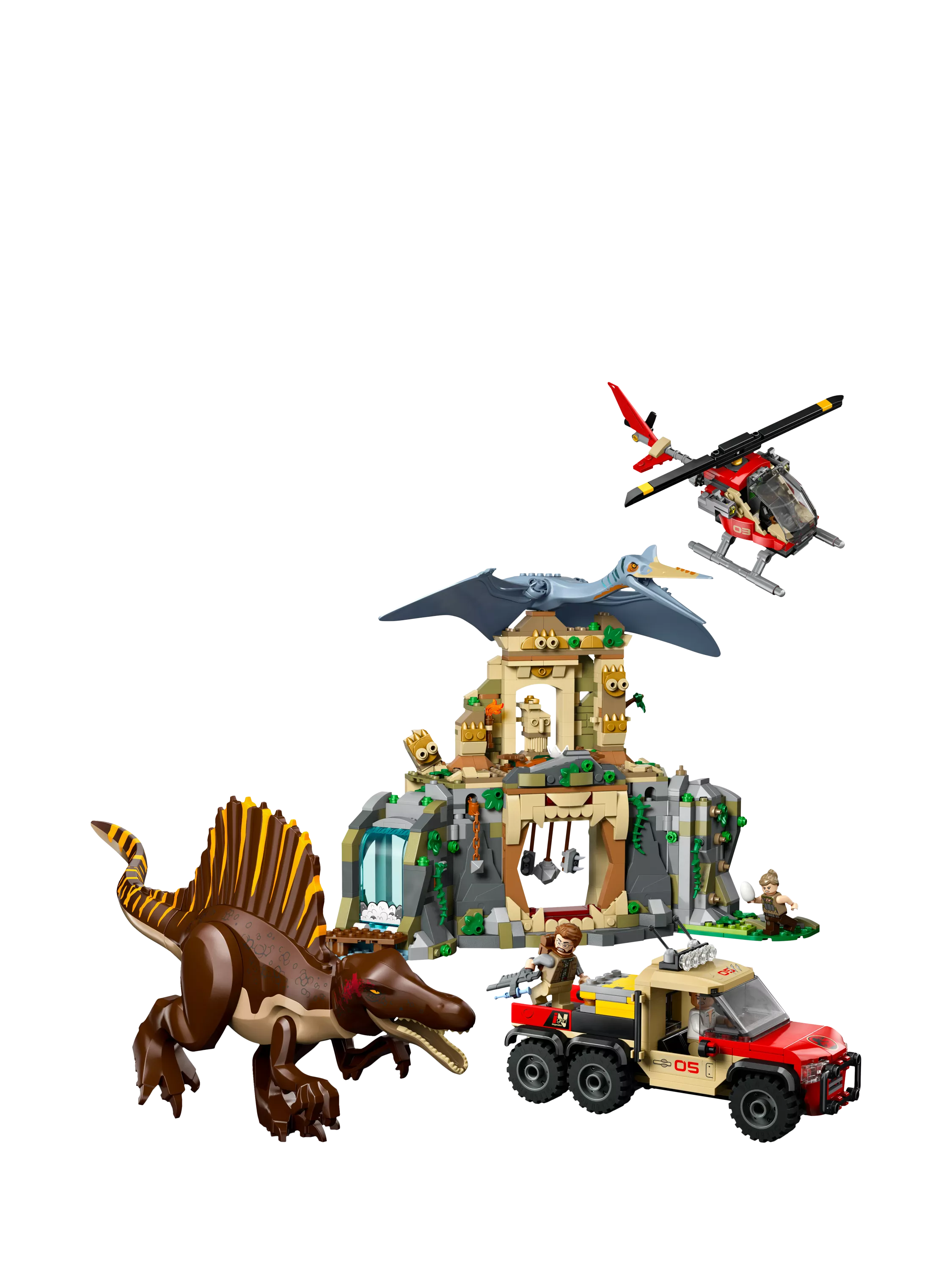 LEGO Jurassic World Spinosaurus and Quetzalcoatlus Air Mission building set, UK version