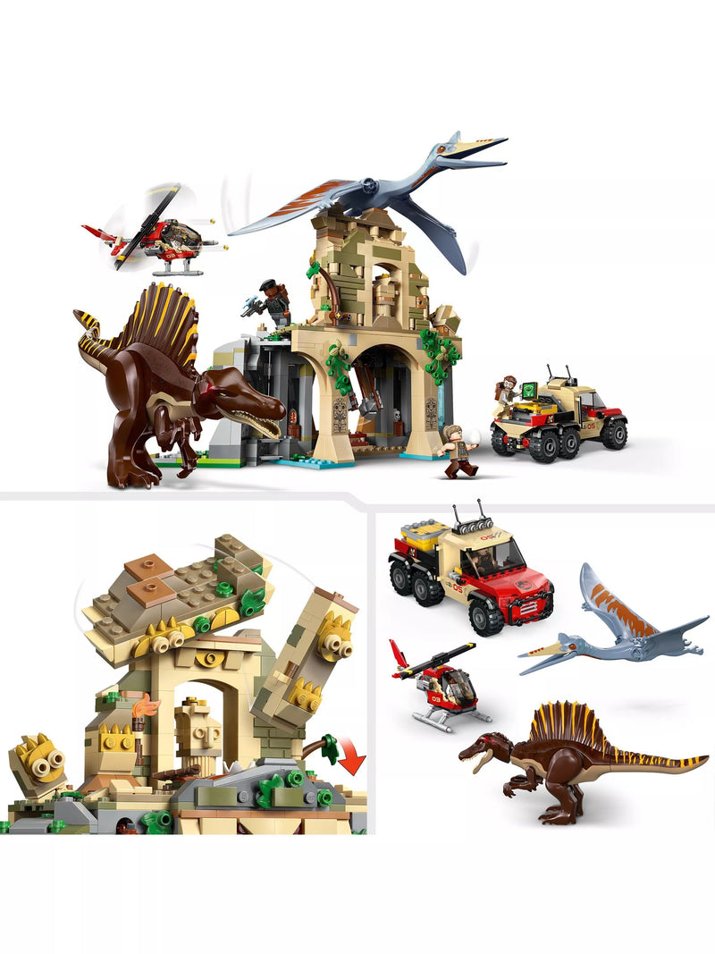 LEGO Jurassic World Spinosaurus and Quetzalcoatlus Air Mission building set, UK version