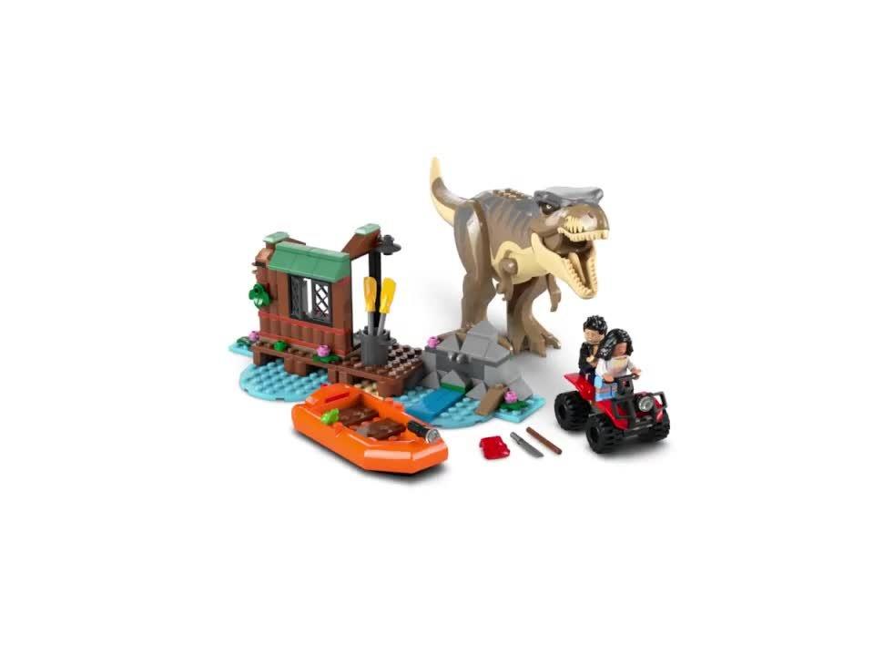 LEGO T. rex River Escape 199-piece building set, imported from the UK