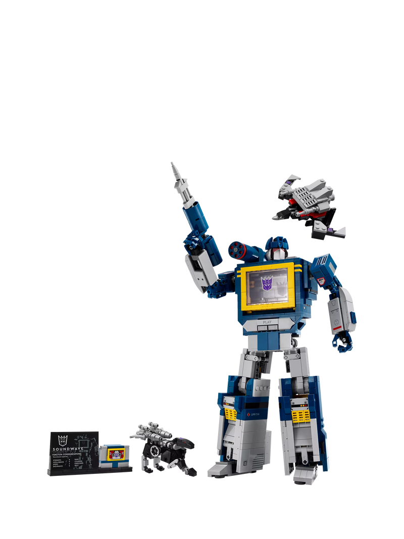 LEGO Icons Transformers Soundwave building set 1505 pieces, imported from the UK