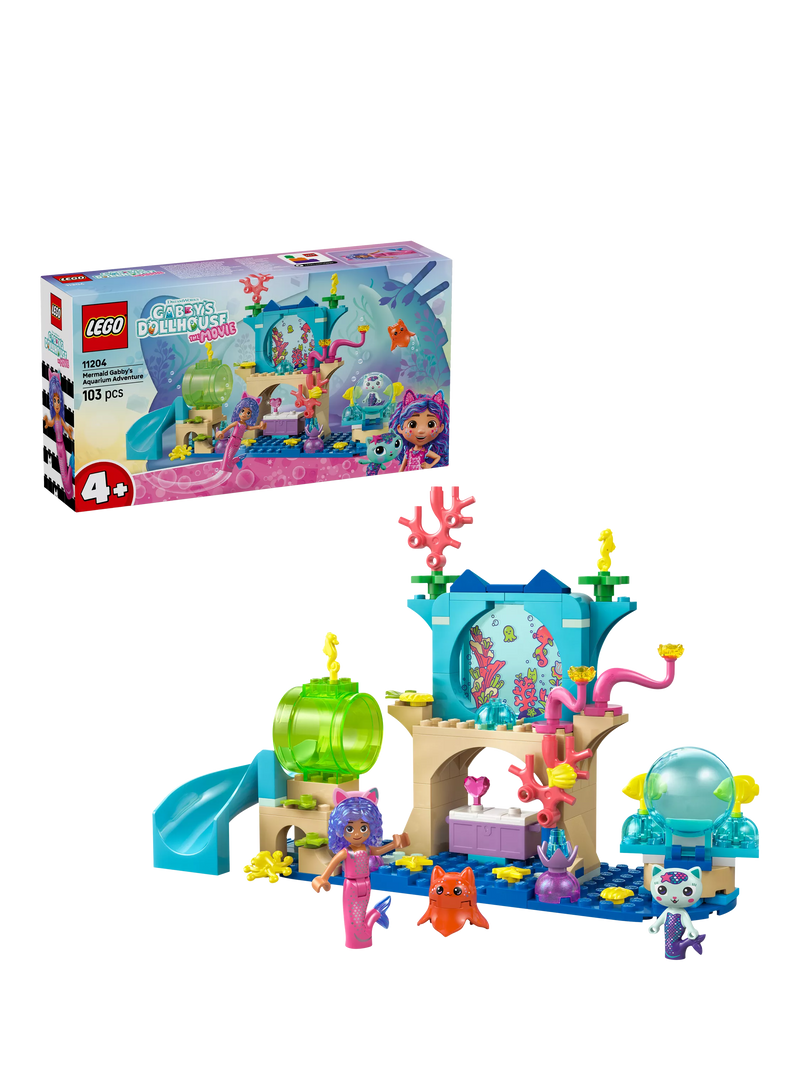 LEGO Gabby's Dollhouse Mermaid Aquarium Adventure playset, UK version