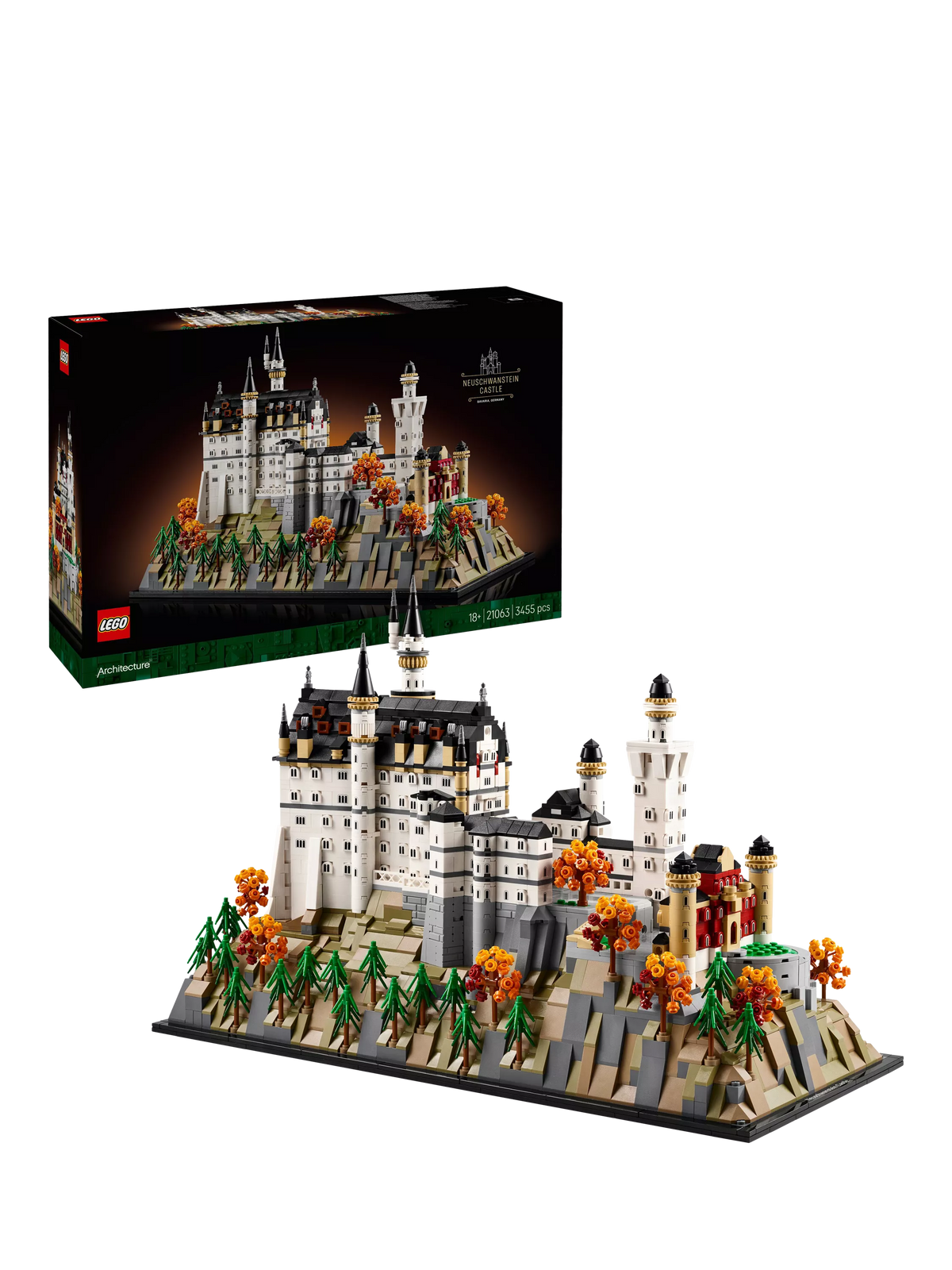 LEGO Architecture Neuschwanstein Castle building set 21063, imported from the UK