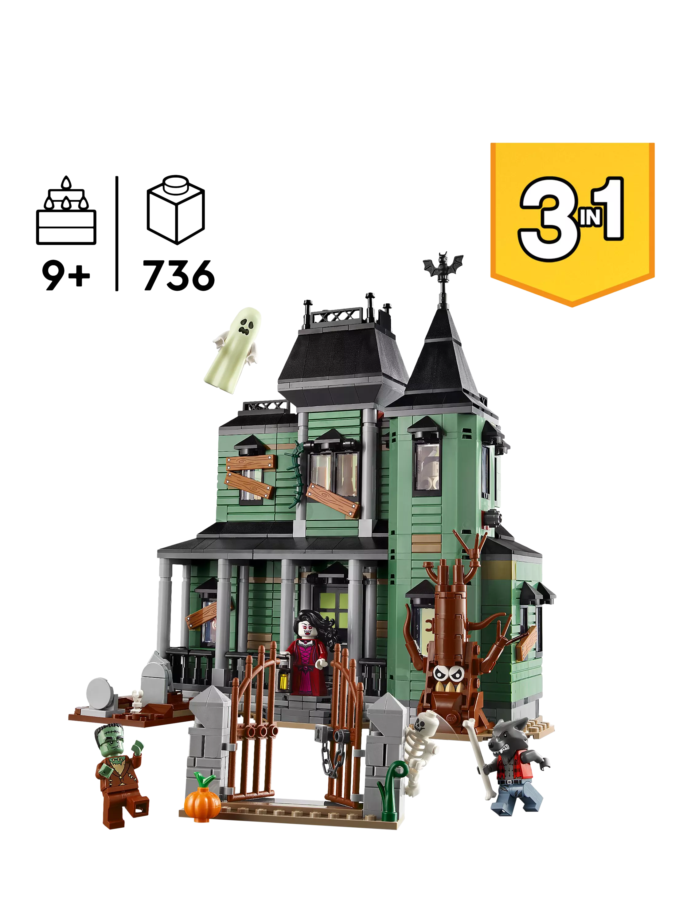 LEGO Haunted Mansion 3-in-1 building set, UK version