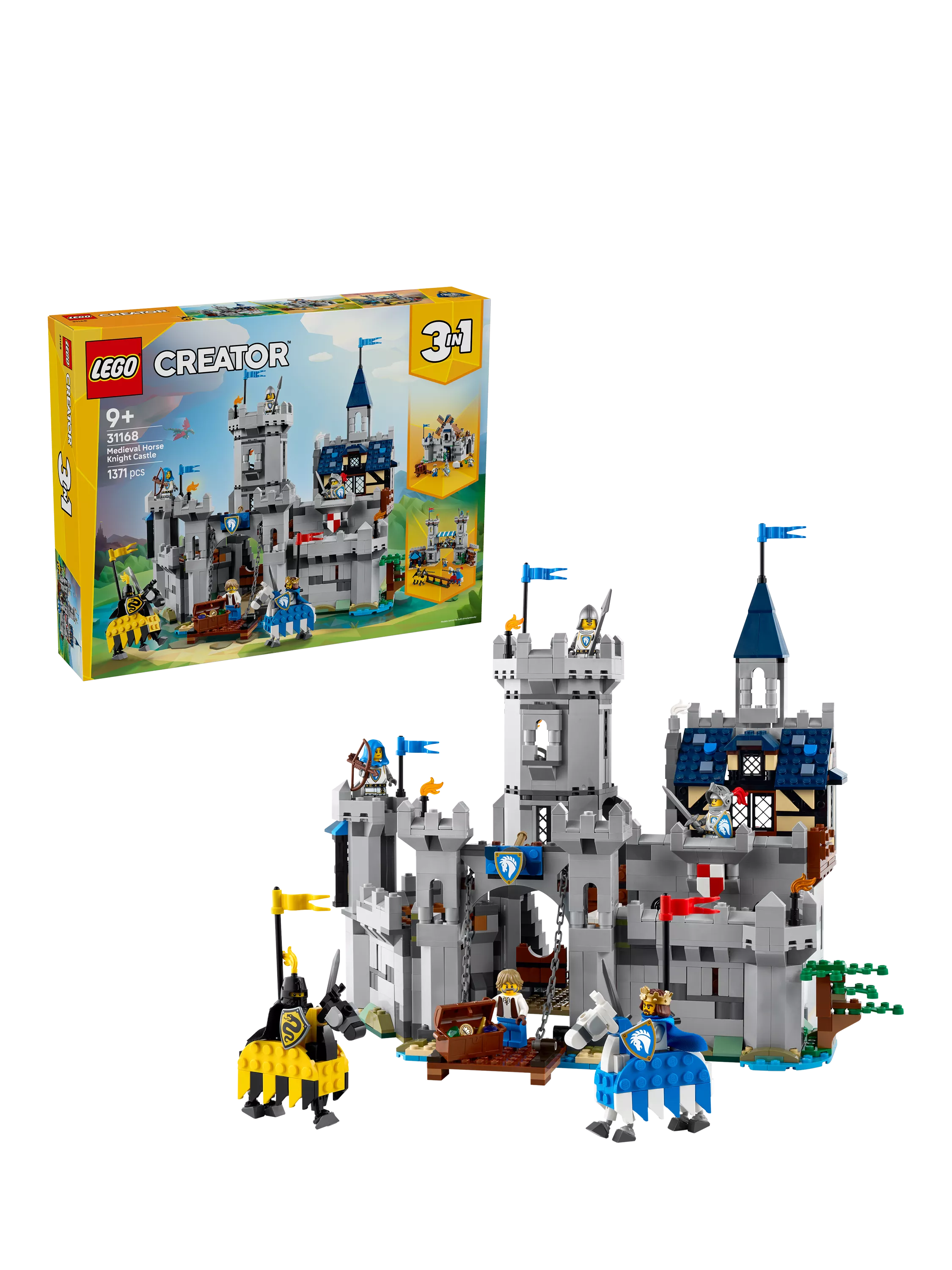Lego 3-in-1 Medieval Horse Knight Castle building set, UK version