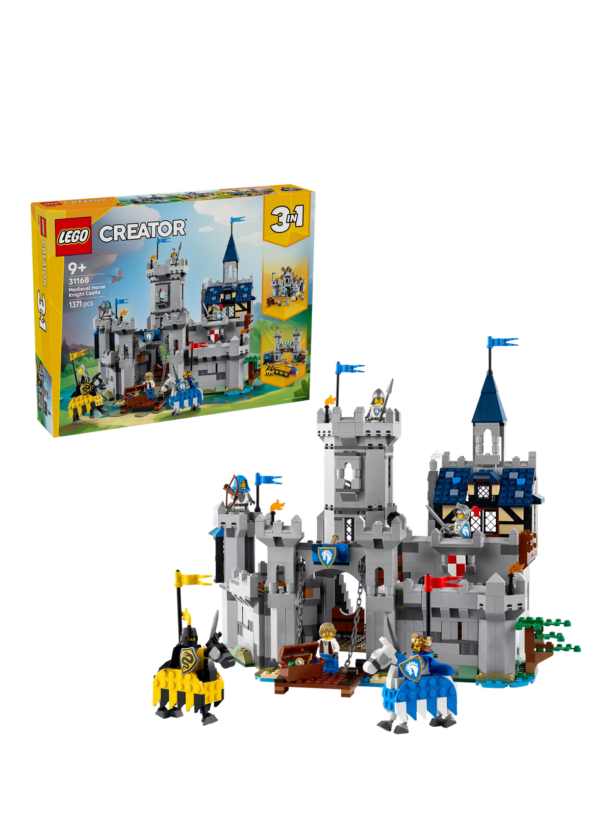 Lego 3-in-1 Medieval Horse Knight Castle building set, UK version