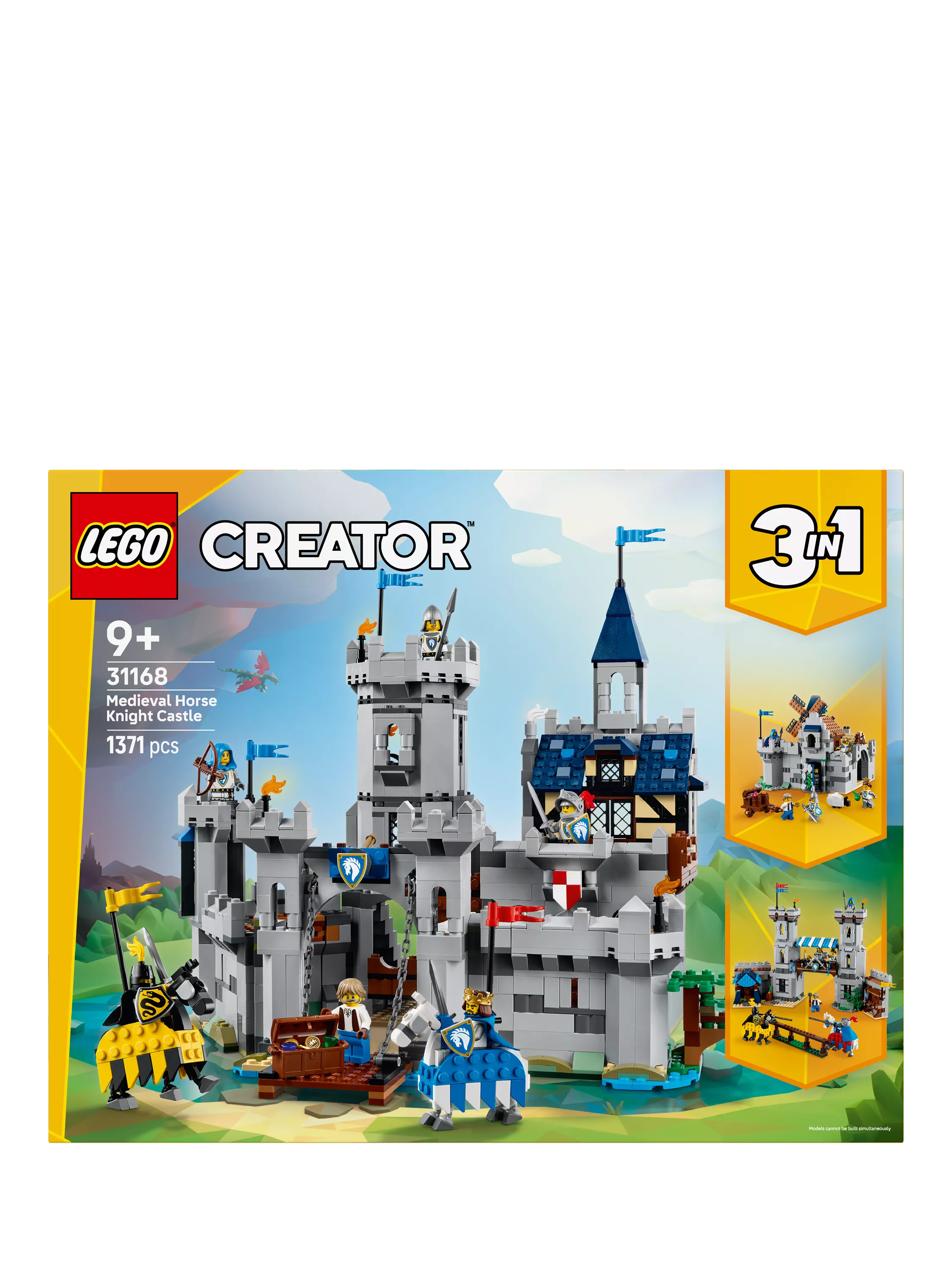 Lego 3-in-1 Medieval Horse Knight Castle building set, UK version