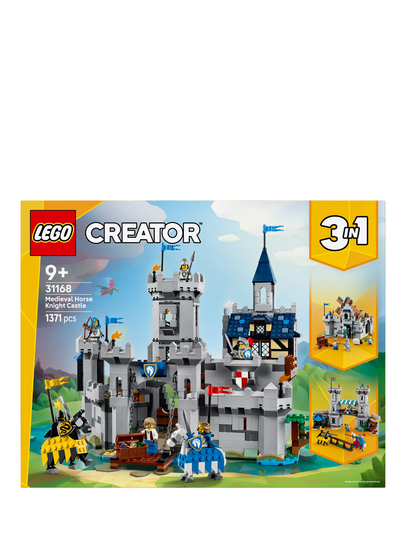 Lego 3-in-1 Medieval Horse Knight Castle building set, UK version