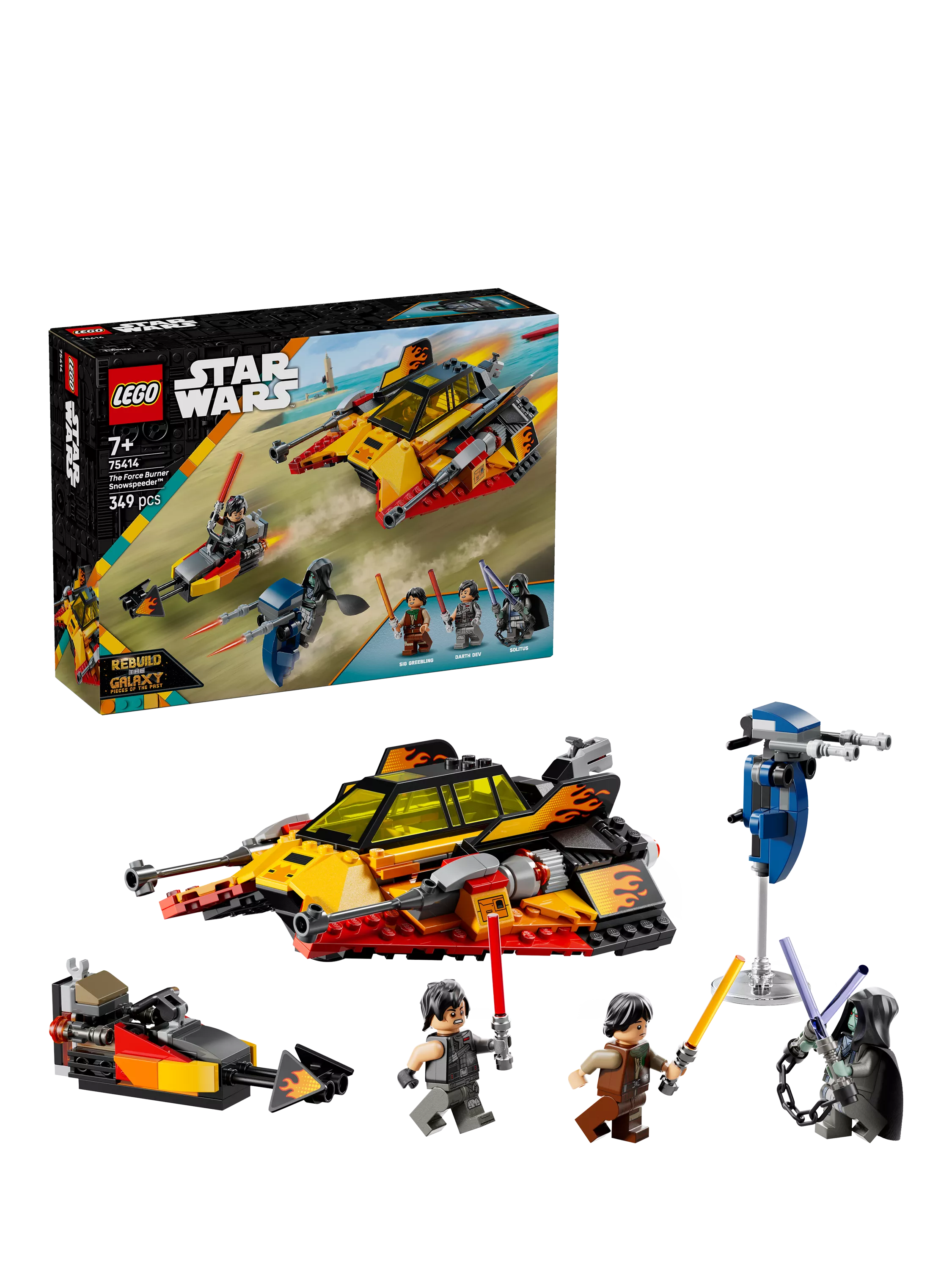 LEGO Star Wars The Force Burner Snowspeeder building set 349 pieces, UK version