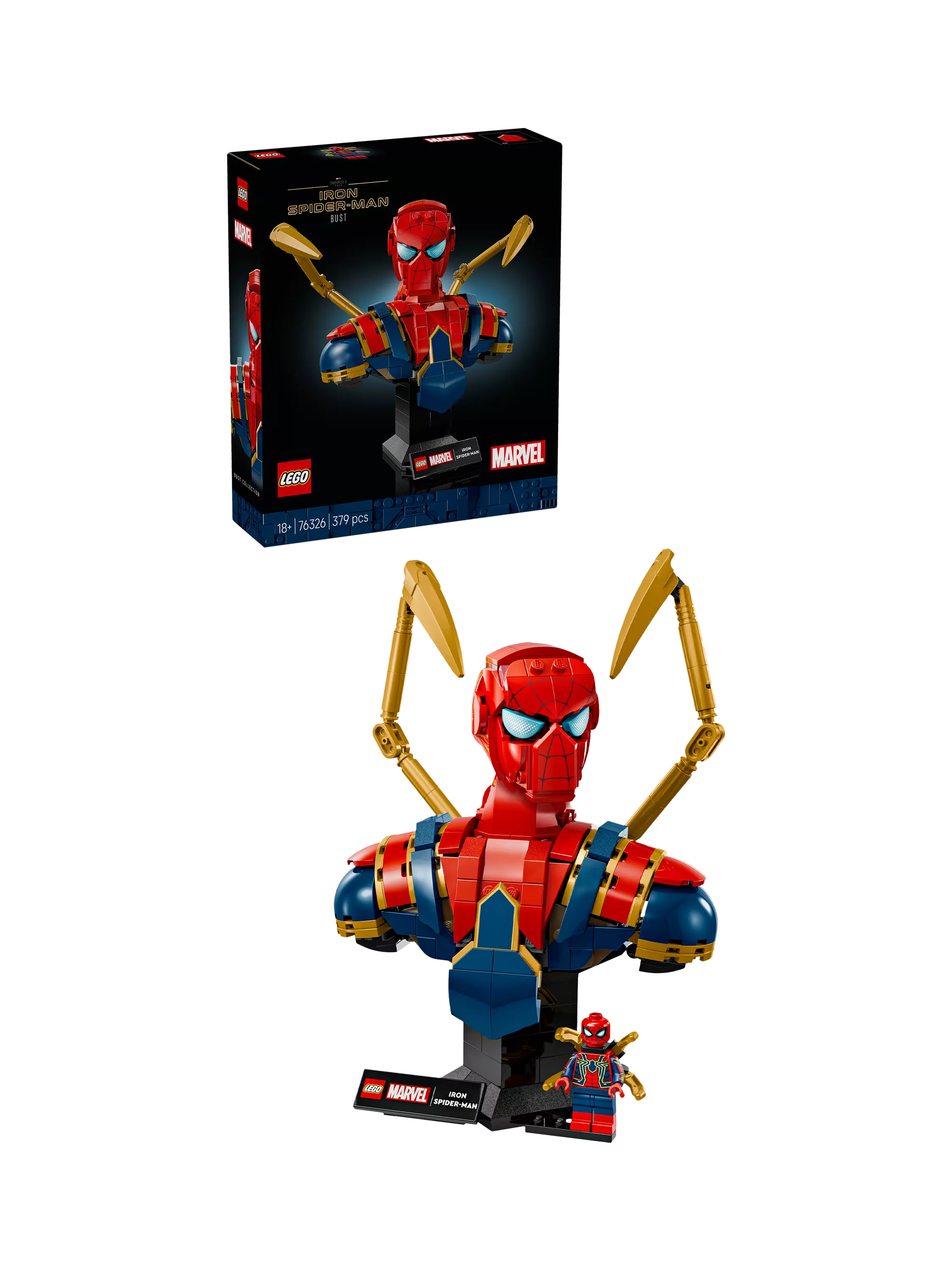 Lego Marvel Iron Spider-Man Bust building set, UK version