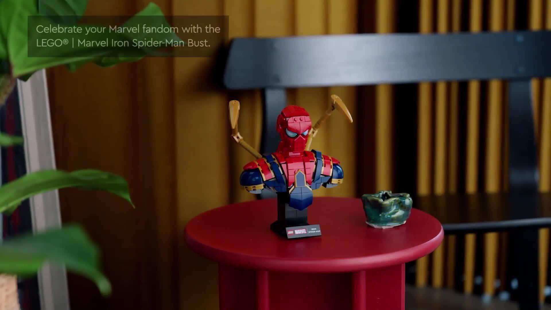 Lego Marvel Iron Spider-Man Bust building set, UK version