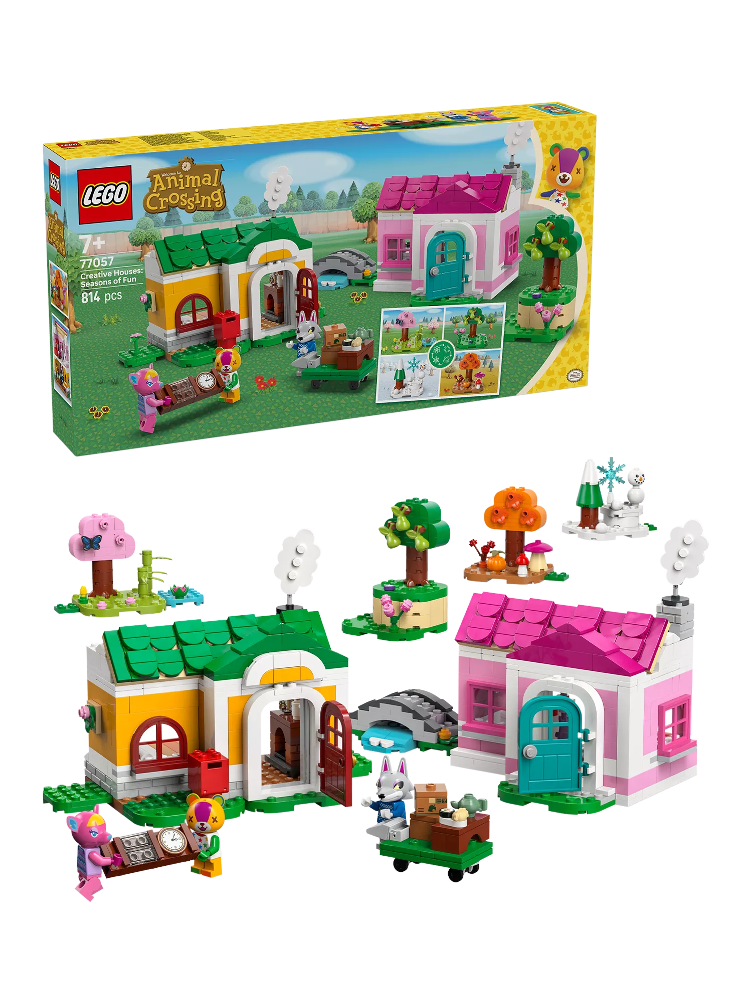 LEGO Animal Crossing Creative Houses Seasons of Fun building set with 814 pieces, UK version