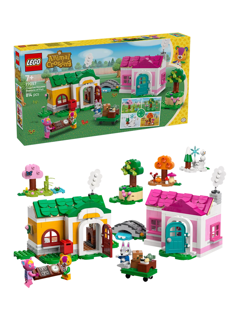 LEGO Animal Crossing Creative Houses Seasons of Fun building set with 814 pieces, UK version