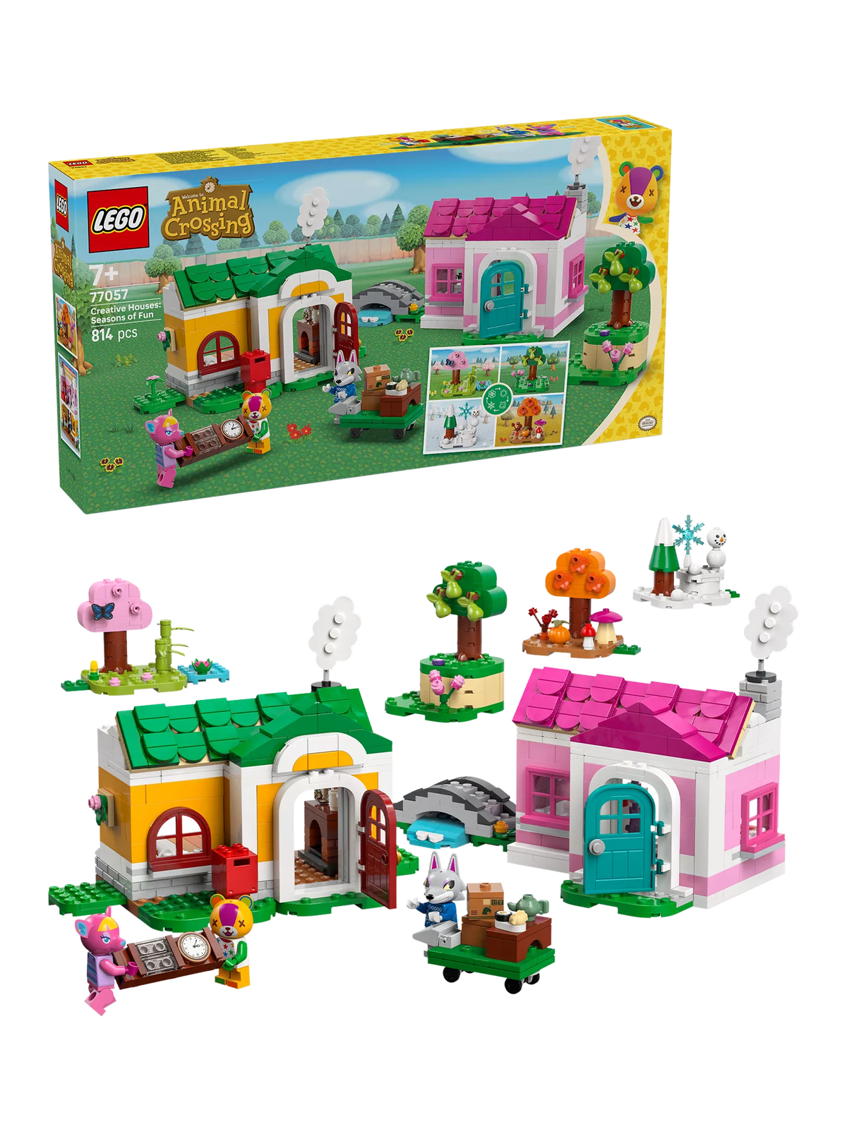 LEGO Animal Crossing Creative Houses Seasons of Fun building set with 814 pieces, UK version