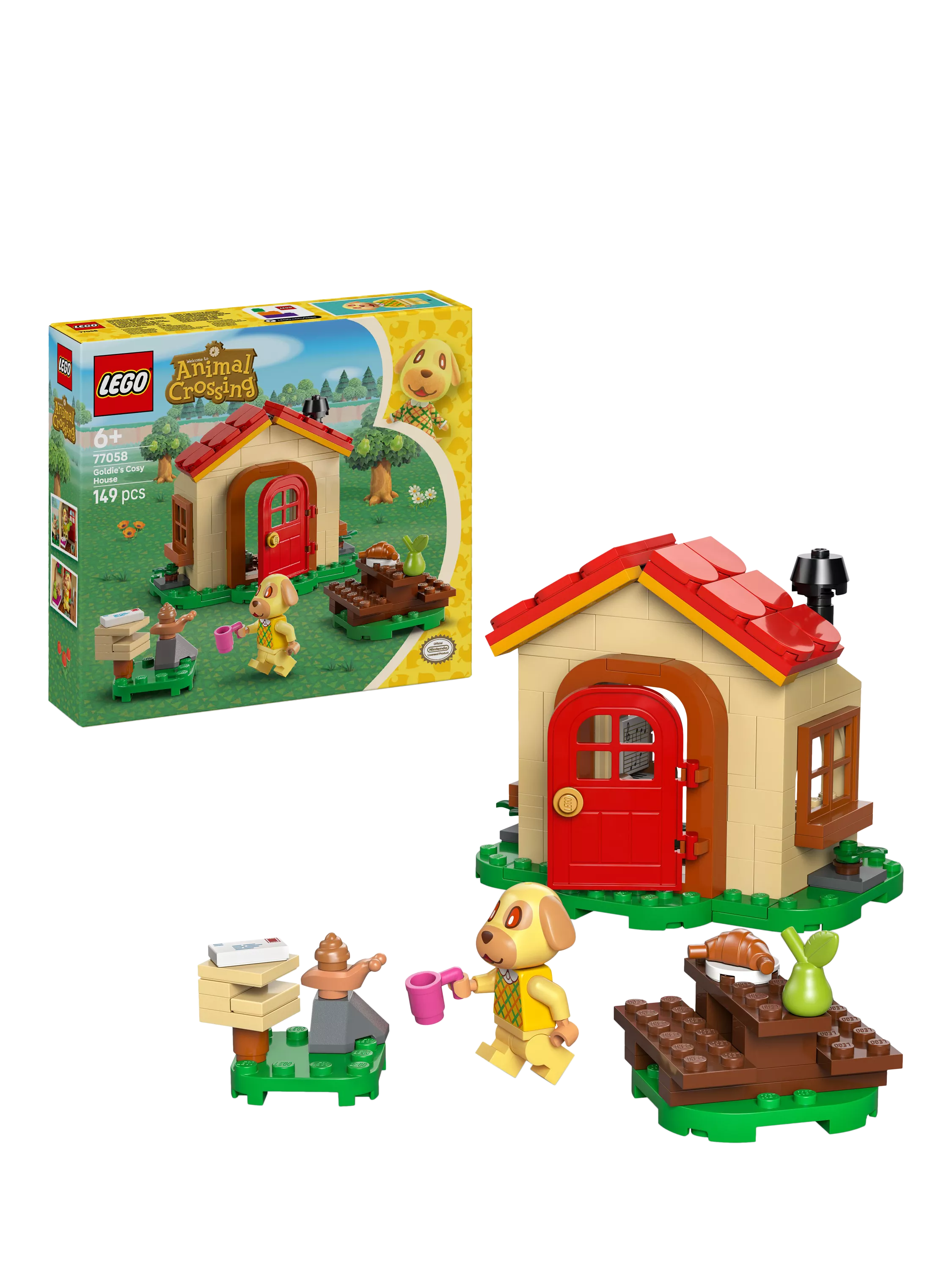LEGO Animal Crossing Goldie's Cosy House building set 149 pieces, UK version