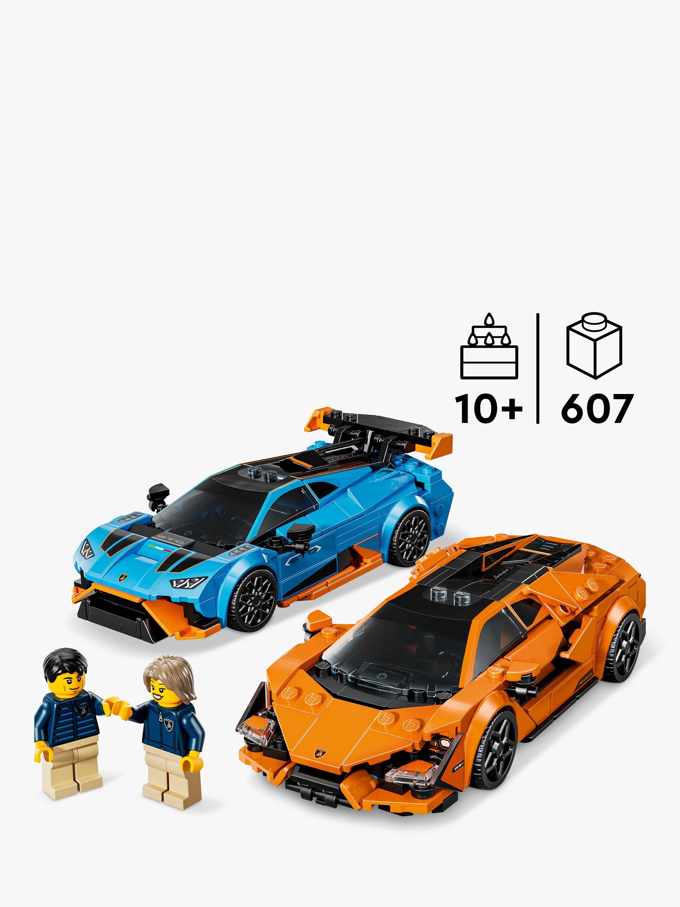 LEGO Speed Champions Lamborghini Revuelto and Huracán STO 607-piece set - British product