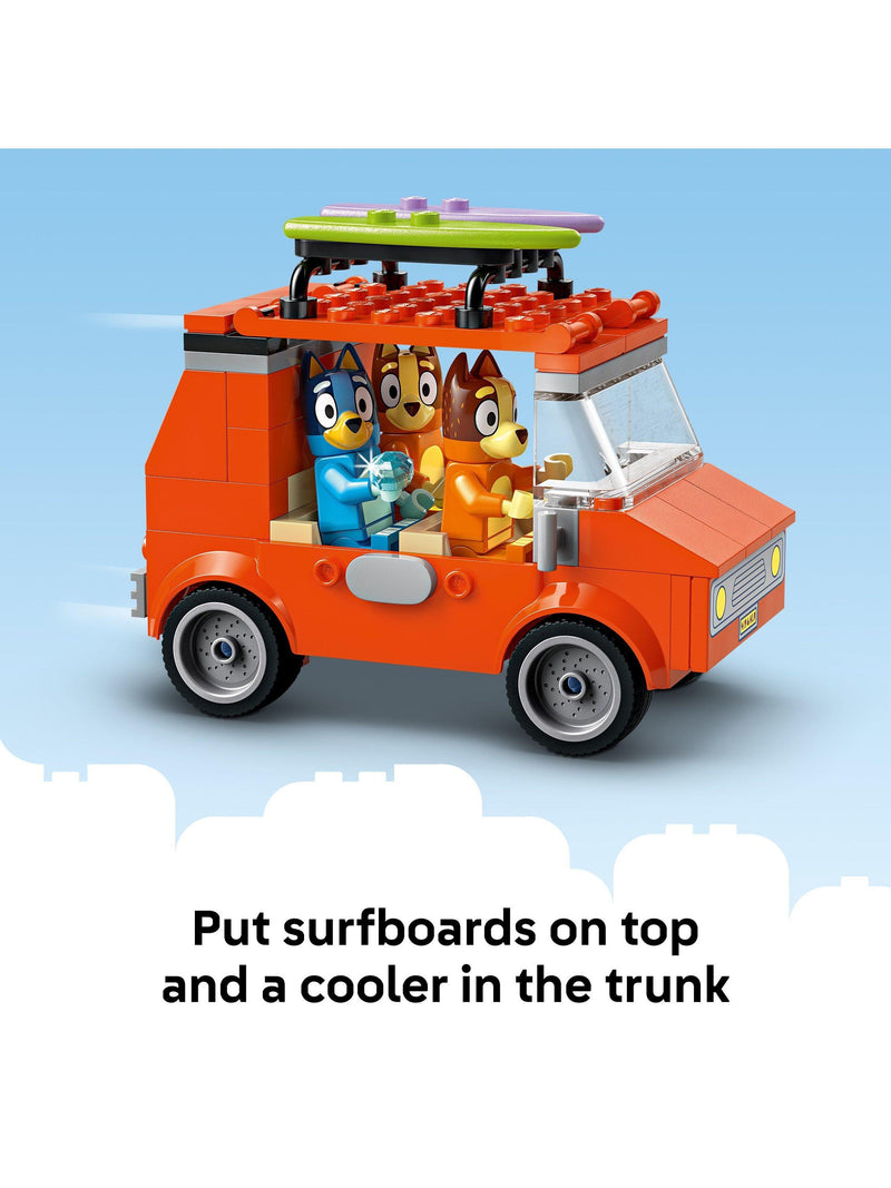 LEGO Bluey beach car trip set 133 pieces, imported from the UK