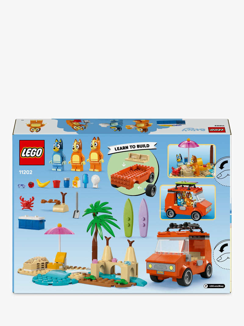 LEGO Bluey beach car trip set 133 pieces, imported from the UK