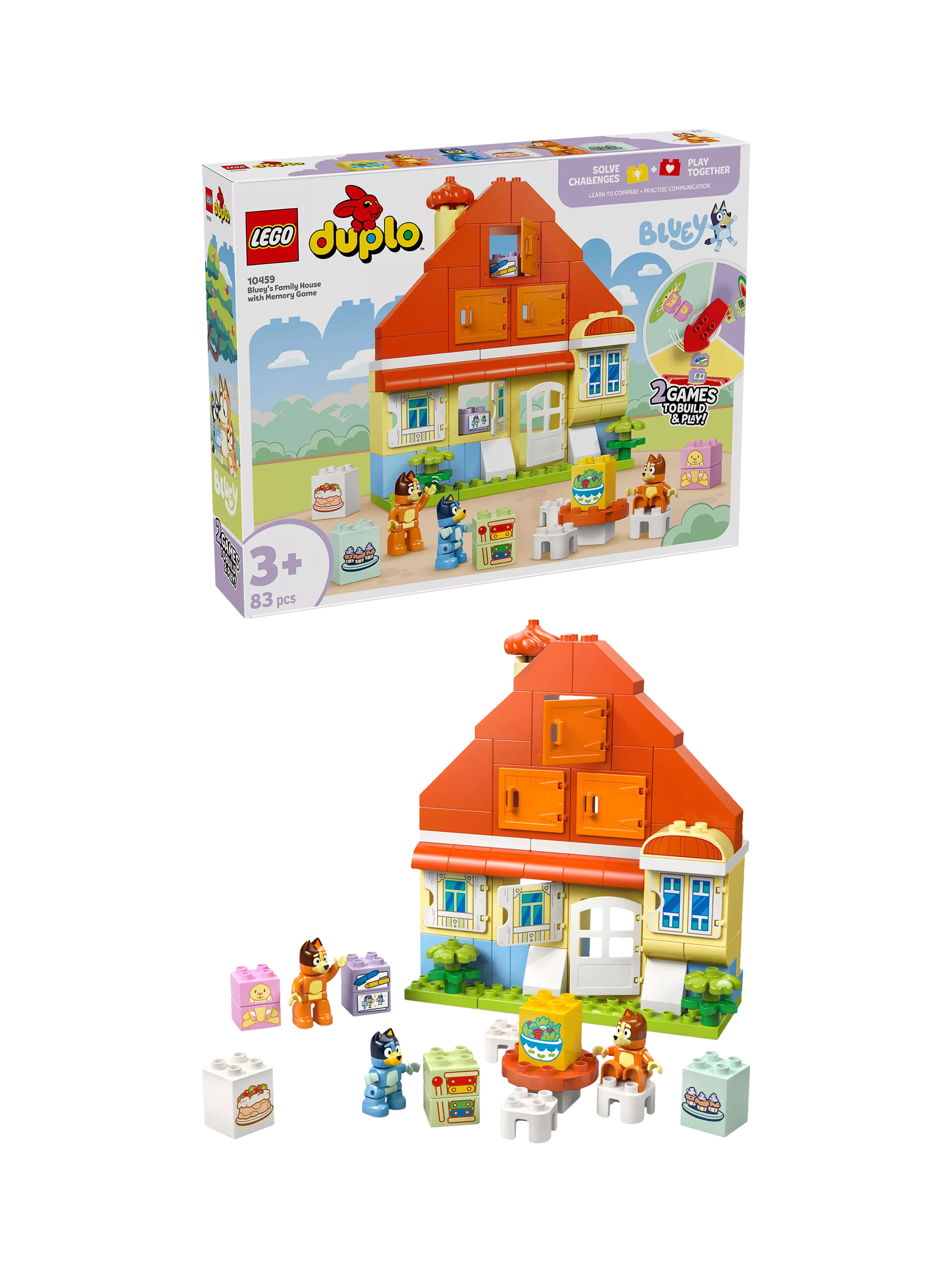 LEGO DUPLO Bluey's Family House memory game building set 83 pieces, imported from the UK