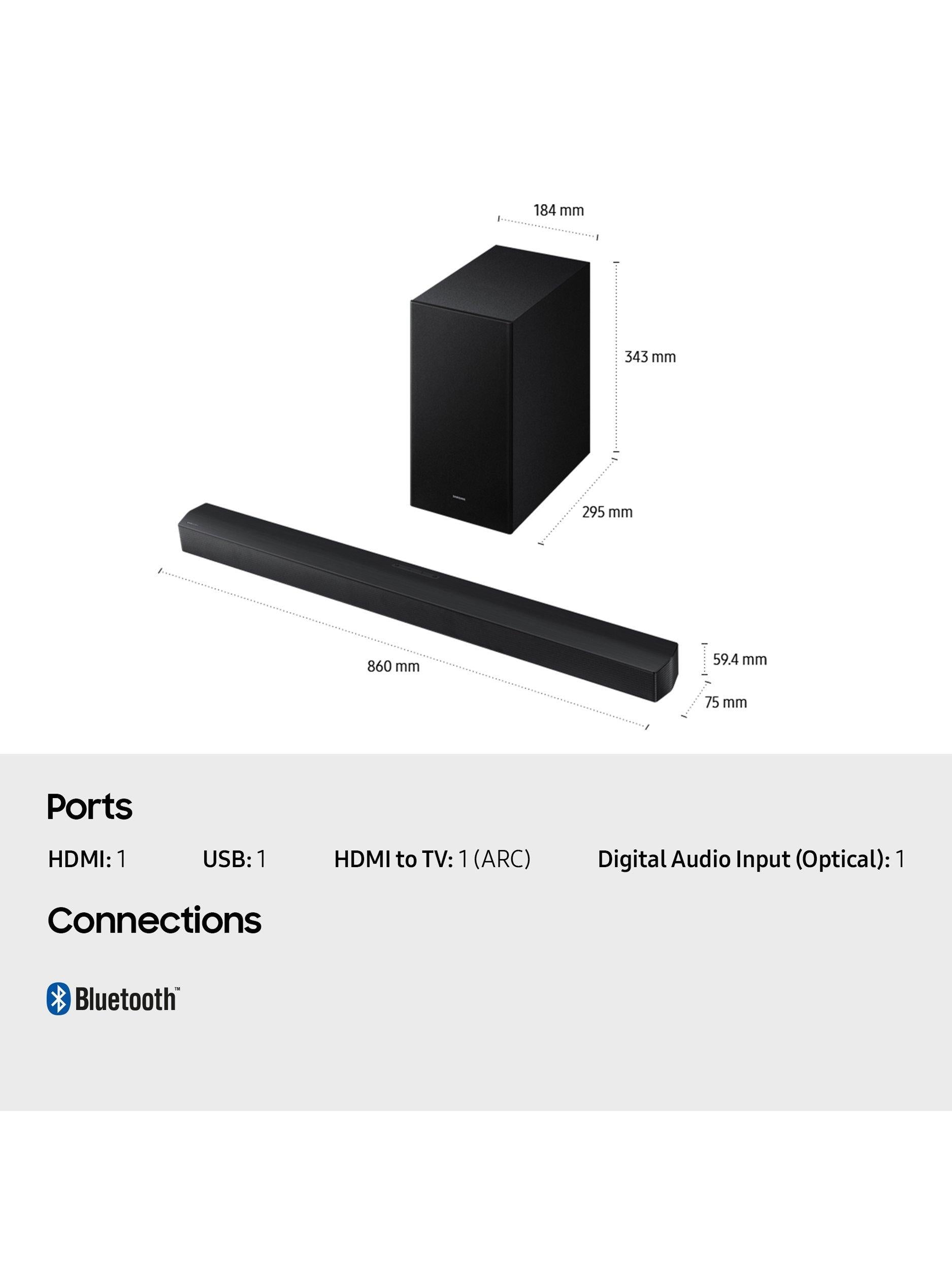Samsung HW-B650F soundbar with wireless subwoofer, black (British brand)