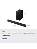 Samsung HW-B650F soundbar with wireless subwoofer, black (British brand)