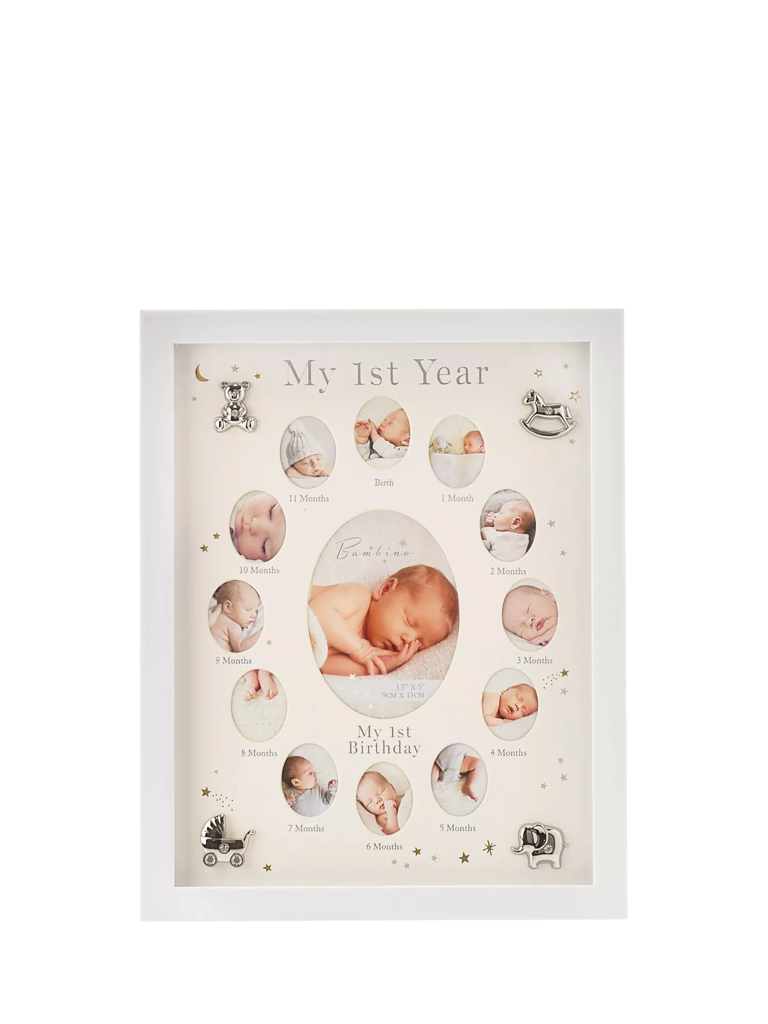 Bambino first year multi-aperture photo frame (British brand)