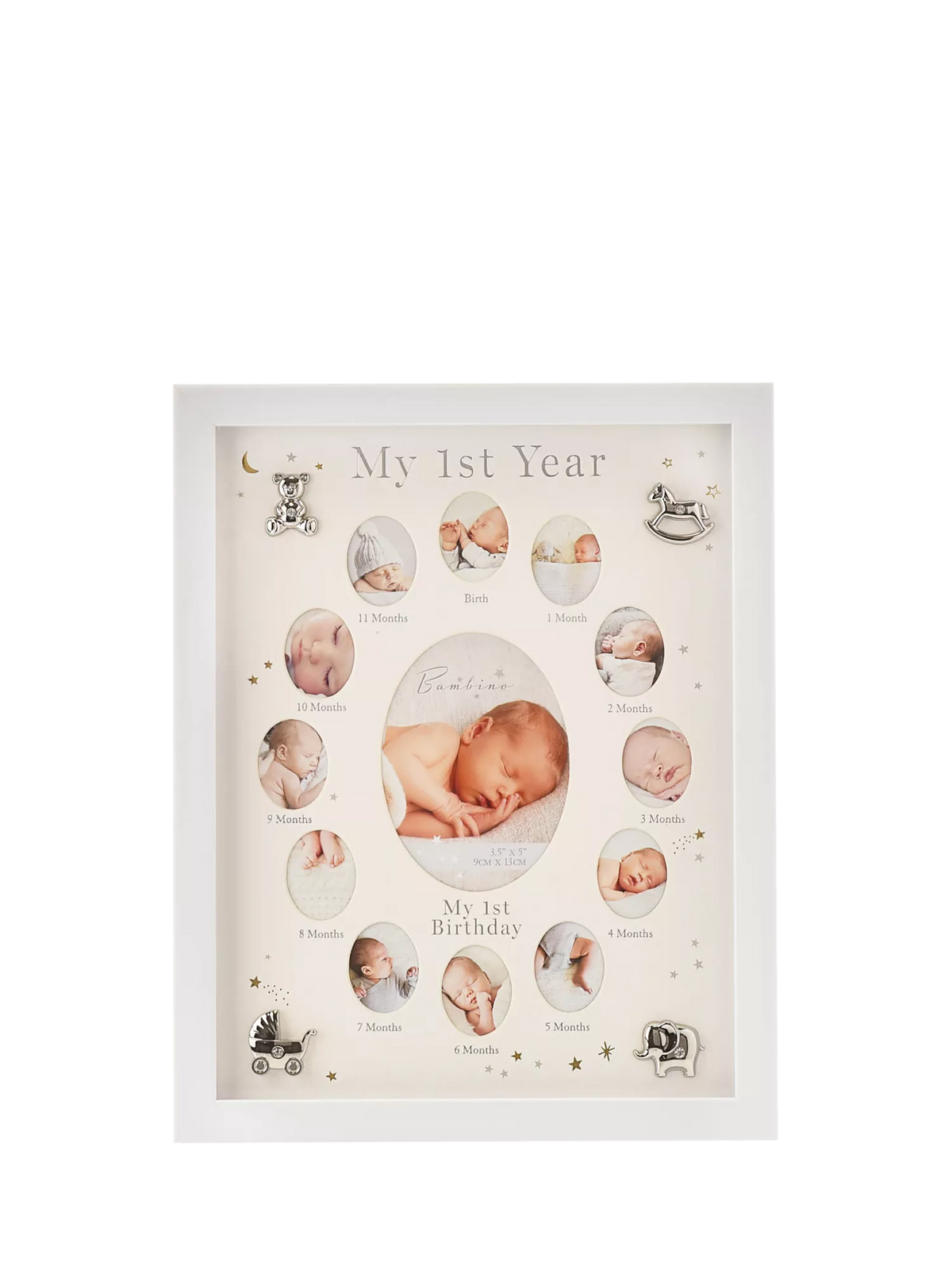Bambino first year multi-aperture photo frame (British brand)