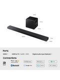Samsung HW-QS700F soundbar with wireless subwoofer black (British brand)