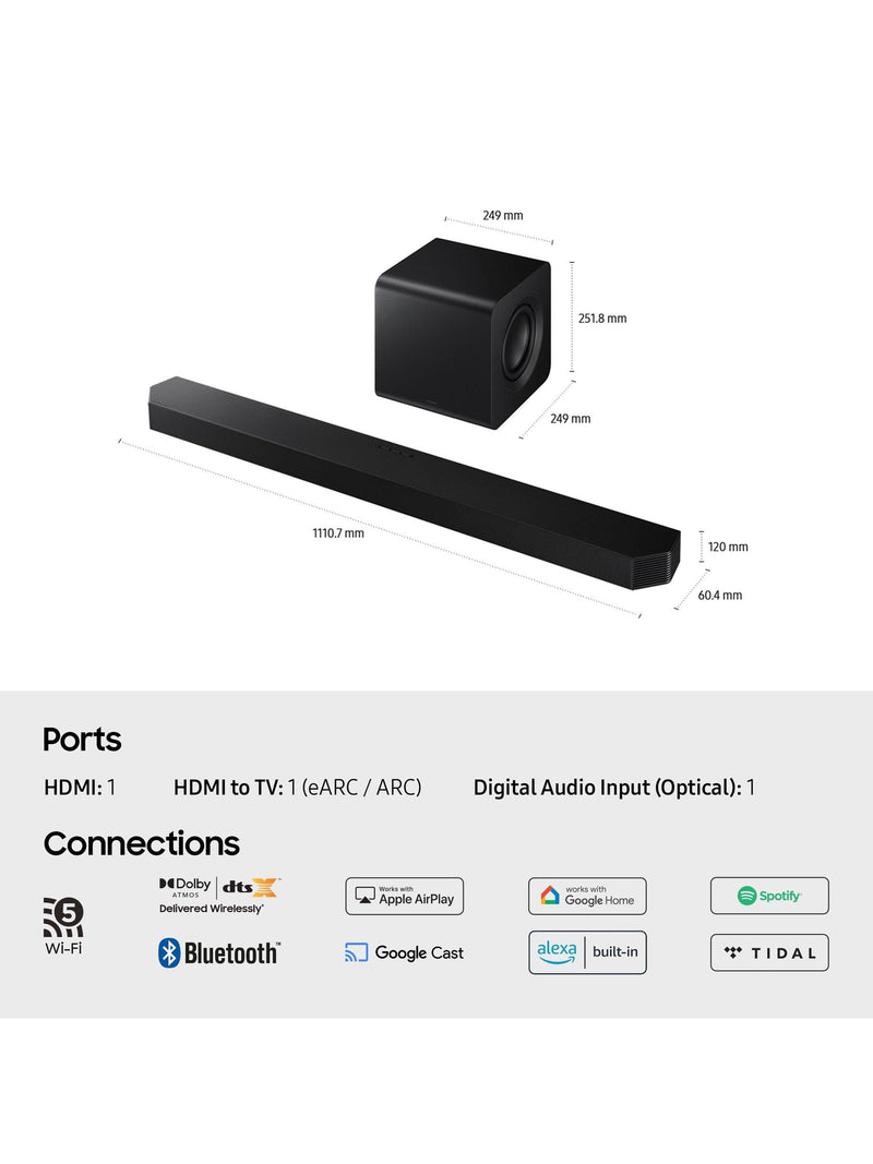 Samsung HW-Q800F soundbar with wireless subwoofer (British brand)