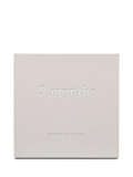 Bambino white linen cover pregnancy journal with silver debossed lettering, UK version