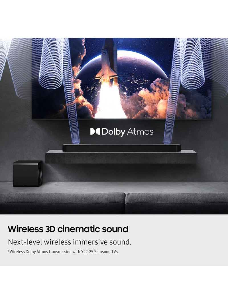 Samsung HW-Q990F soundbar with wireless subwoofer and rear speakers (British brand)