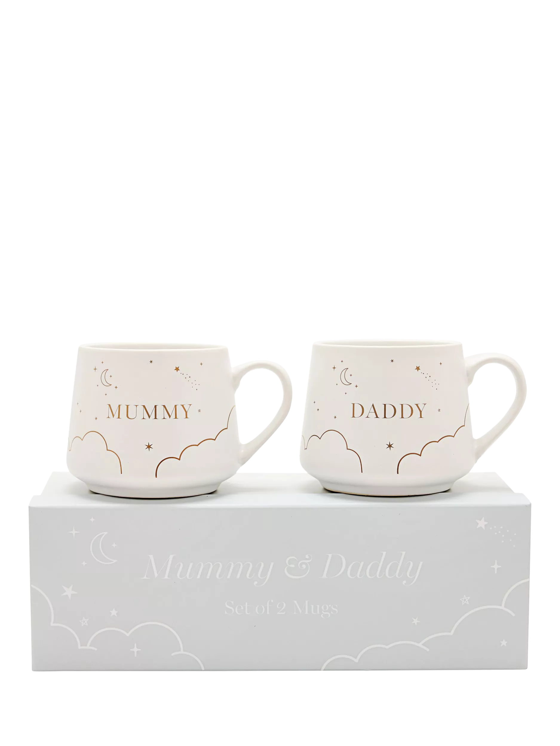 Bambino Mummy and Daddy mugs gift set, UK version