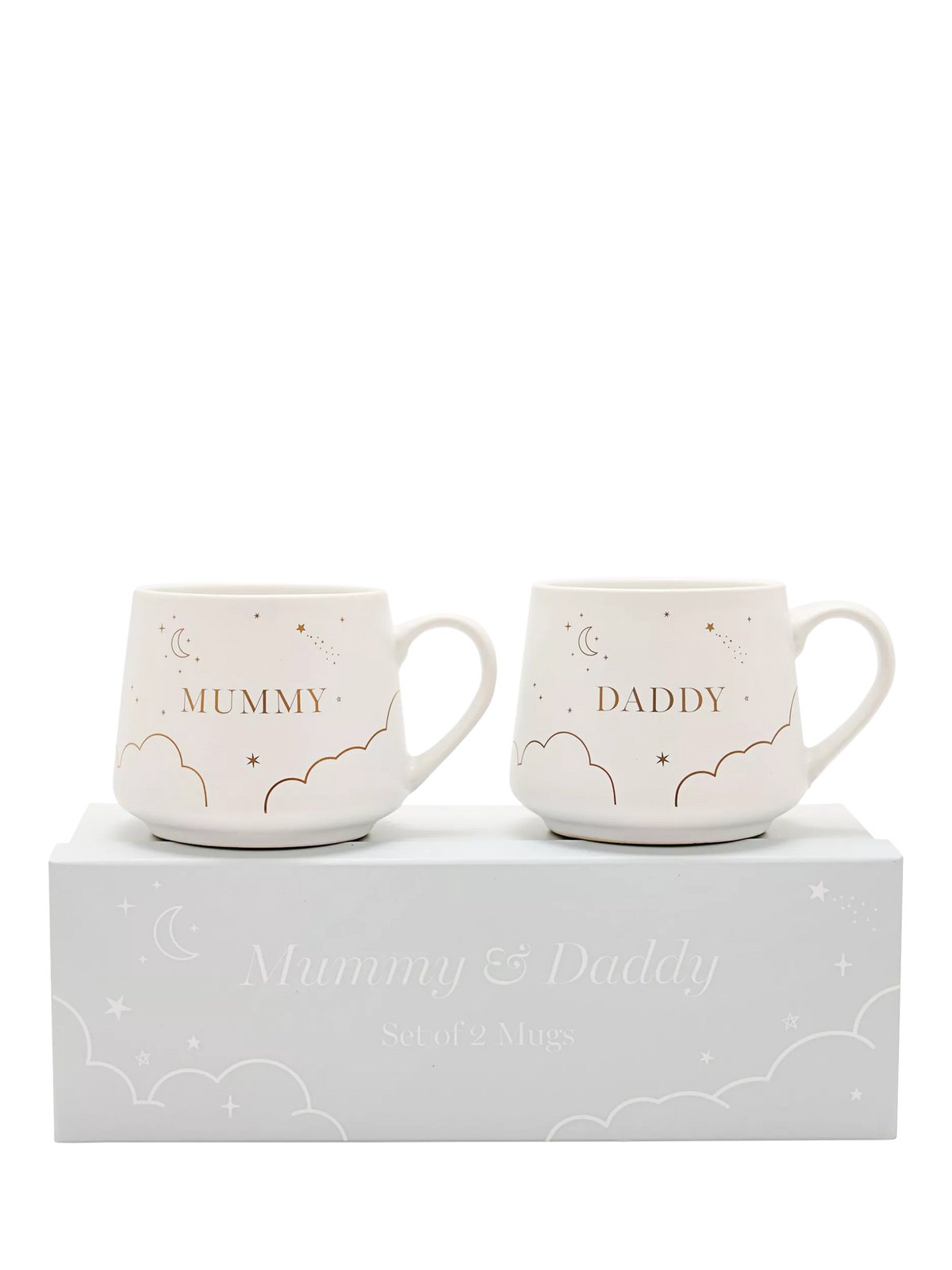 Bambino Mummy and Daddy mugs gift set, UK version