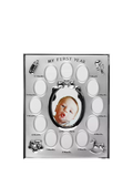Bambino silver-plated multi-aperture photo frame (British brand)
