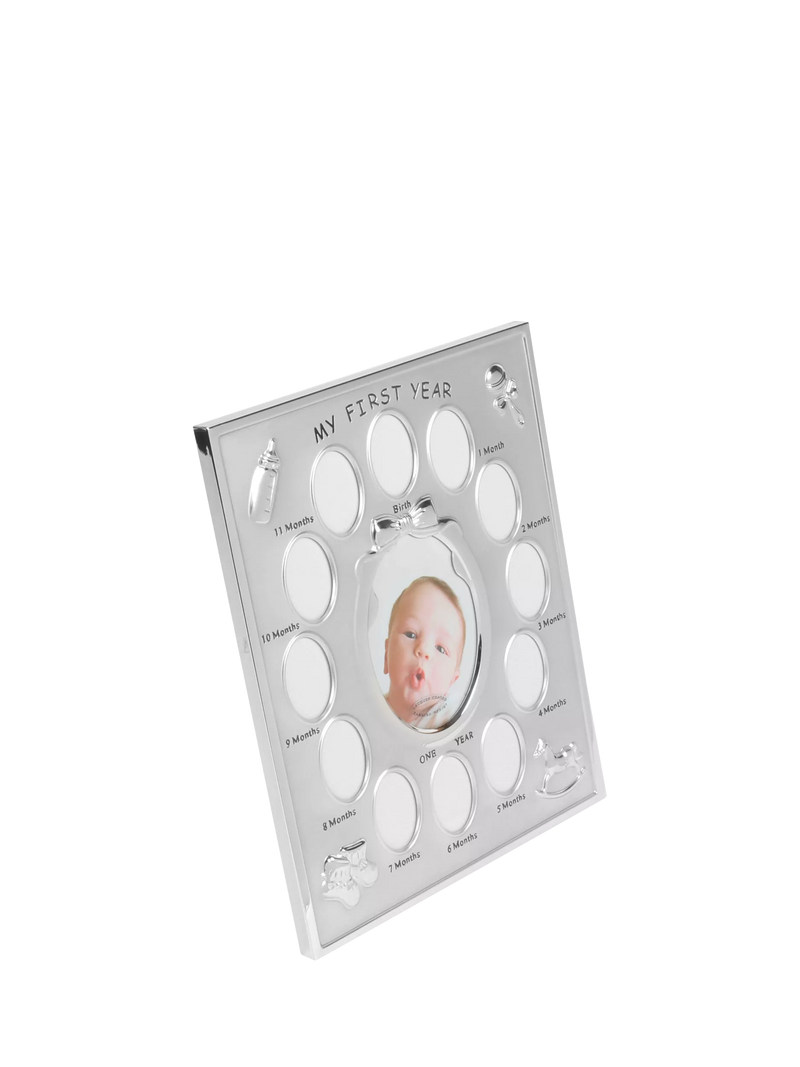 Bambino silver-plated multi-aperture photo frame (British brand)