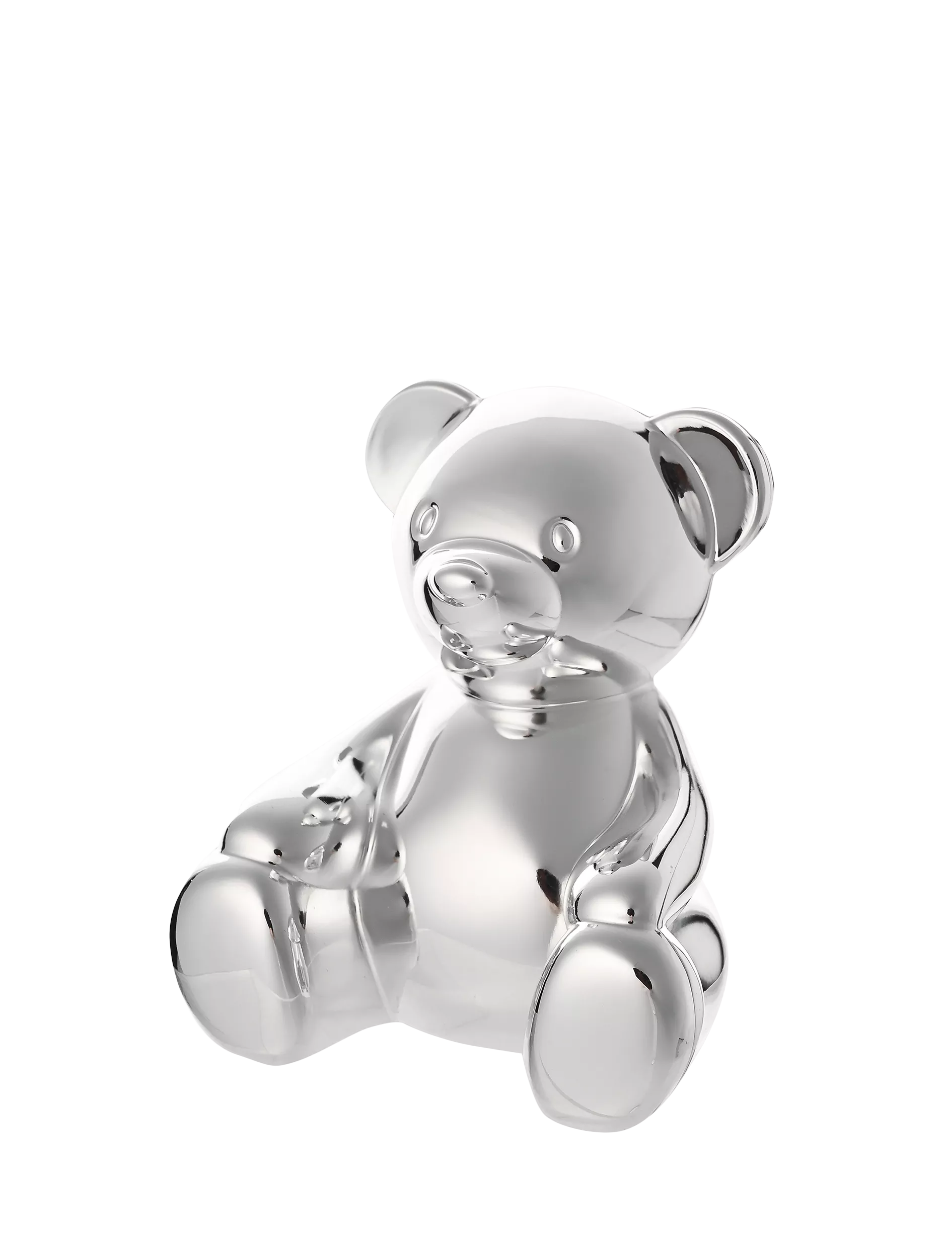 Bambino silver-plated teddy bear money box - British product
