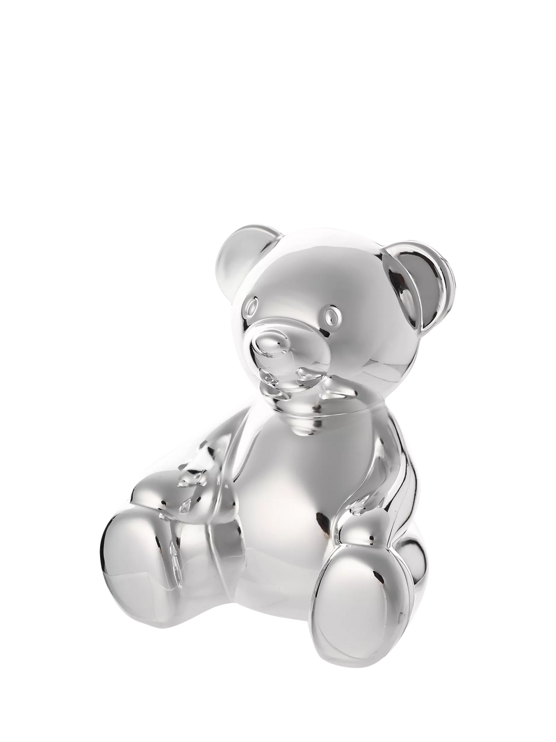 Bambino silver-plated teddy bear money box - British product