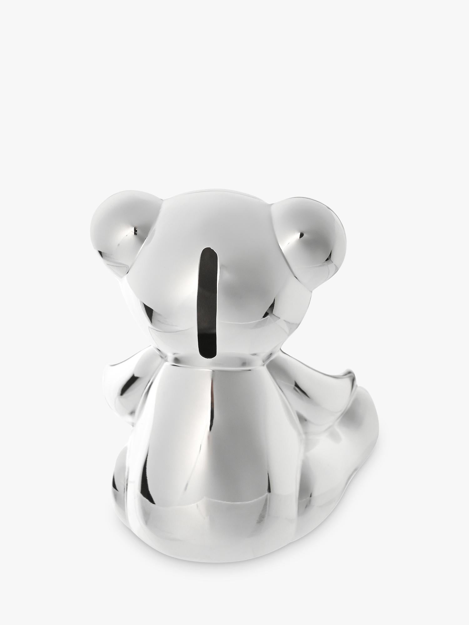 Bambino silver-plated teddy bear money box - British product