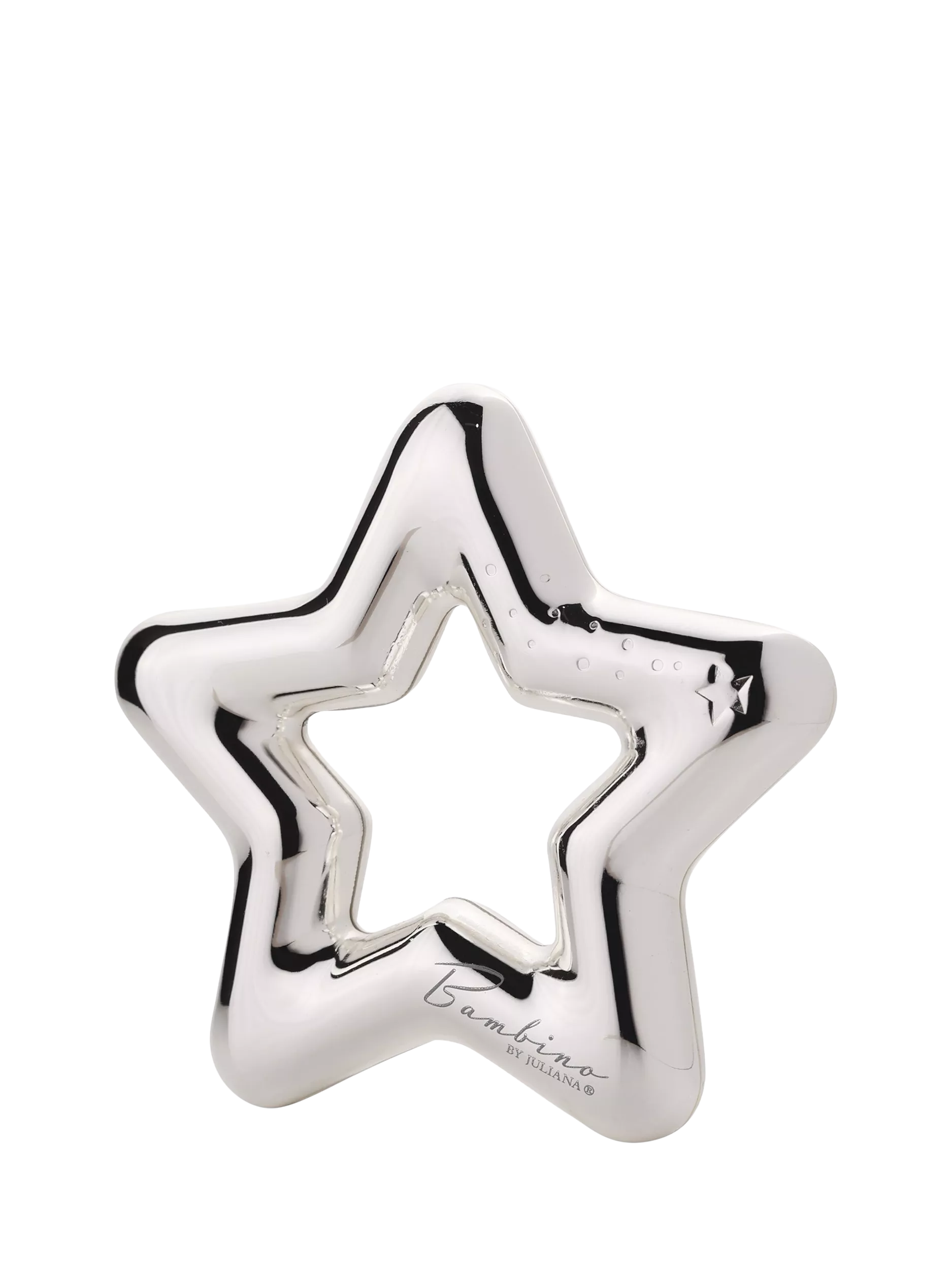 Bambino silver-plated star rattle - British product