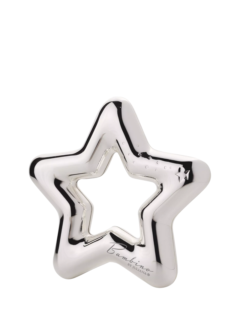 Bambino silver-plated star rattle - British product