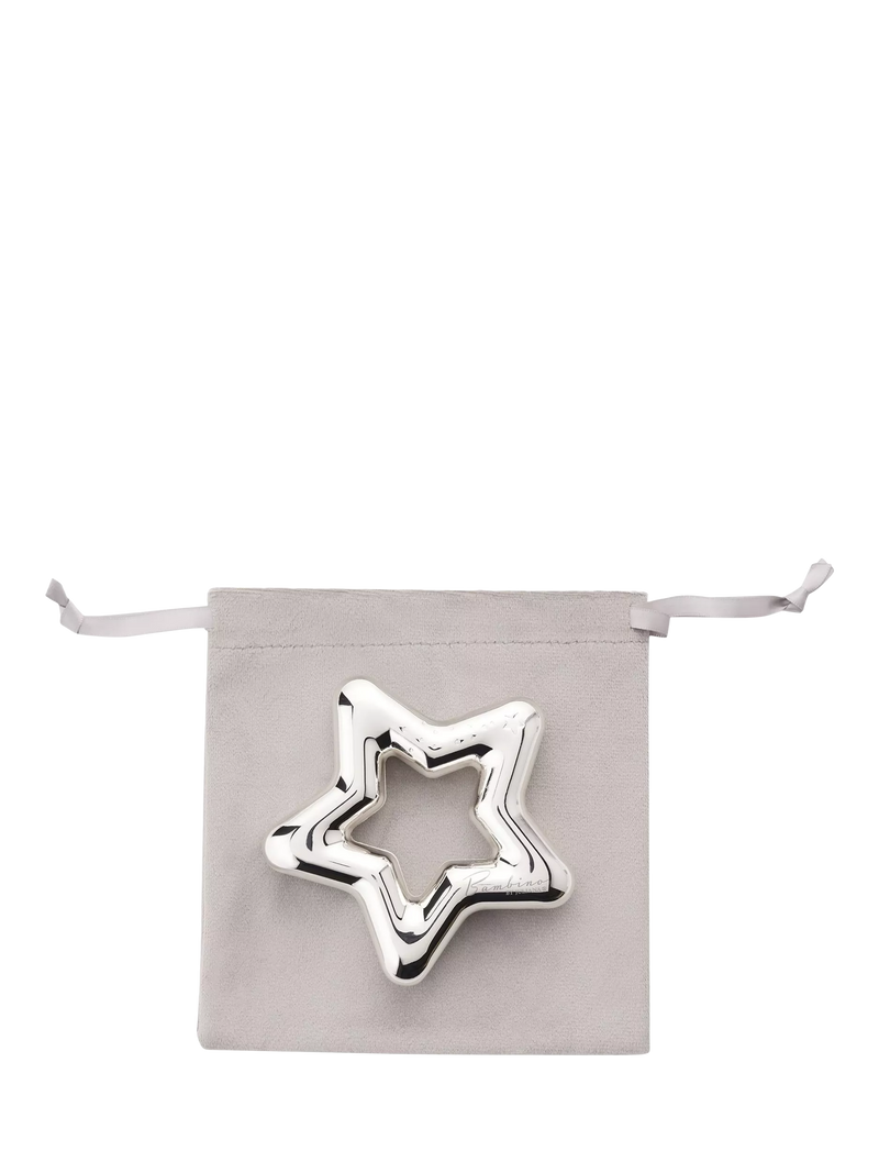 Bambino silver-plated star rattle - British product