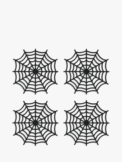 Set de 4 sets de table en feutre avec découpe toile d'araignée pour Halloween