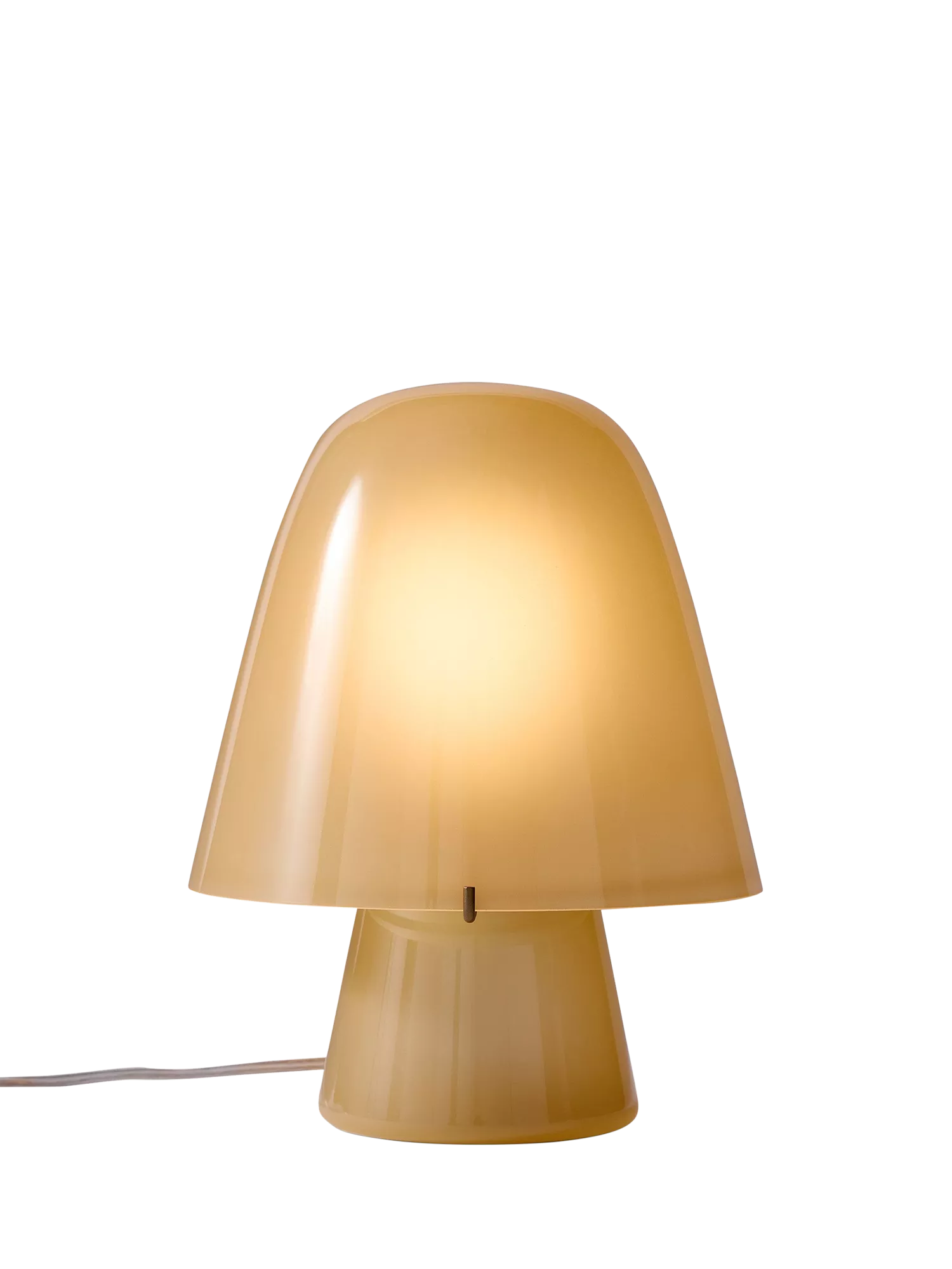 West Elm Gilmore glass mushroom table lamp in champagne - British product